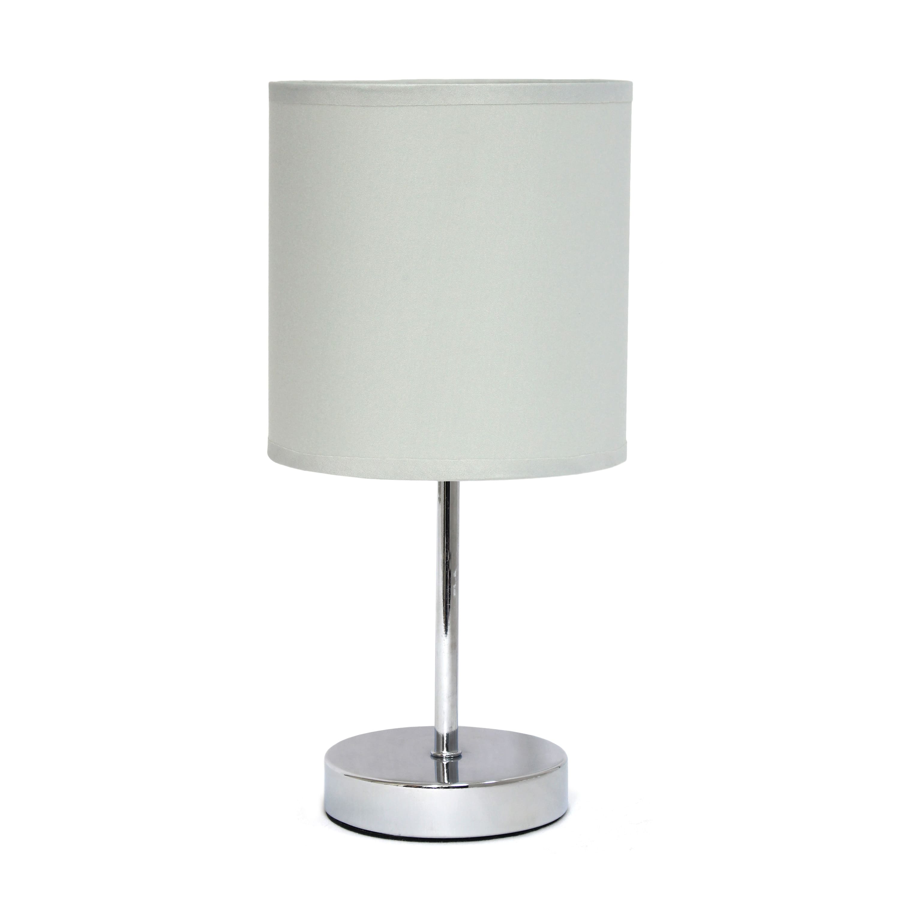 Creekwood Home Nauru 12&#x22; Brushed Nickel Petite Metal Stick Table Lamp