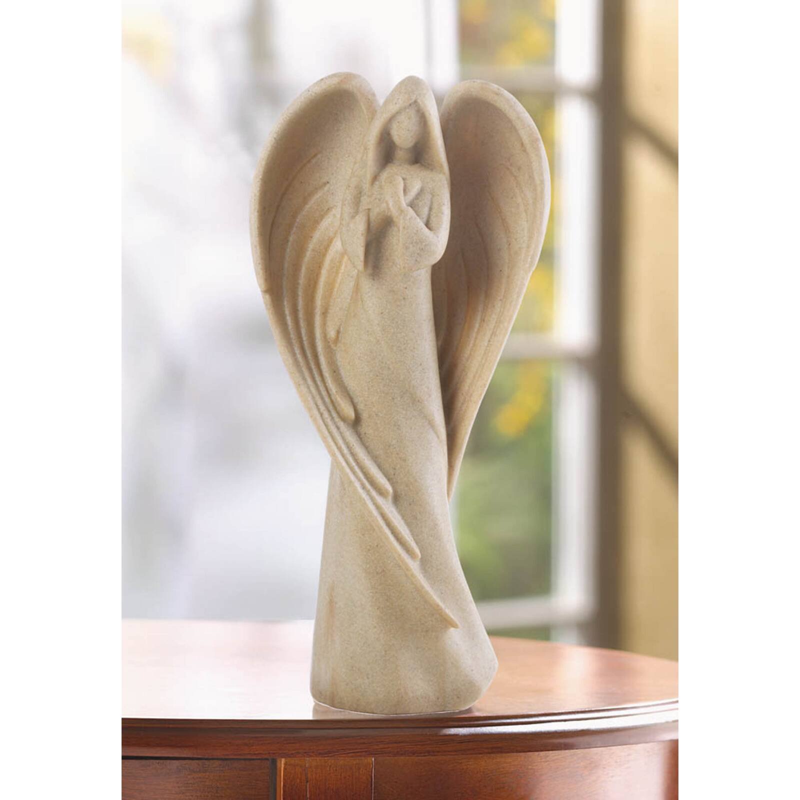 Elegant Minimalistic Guardian Angel Figurine Prayer Statue  4.5&#x22; x 2.38&#x22; x 9.25&#x22;