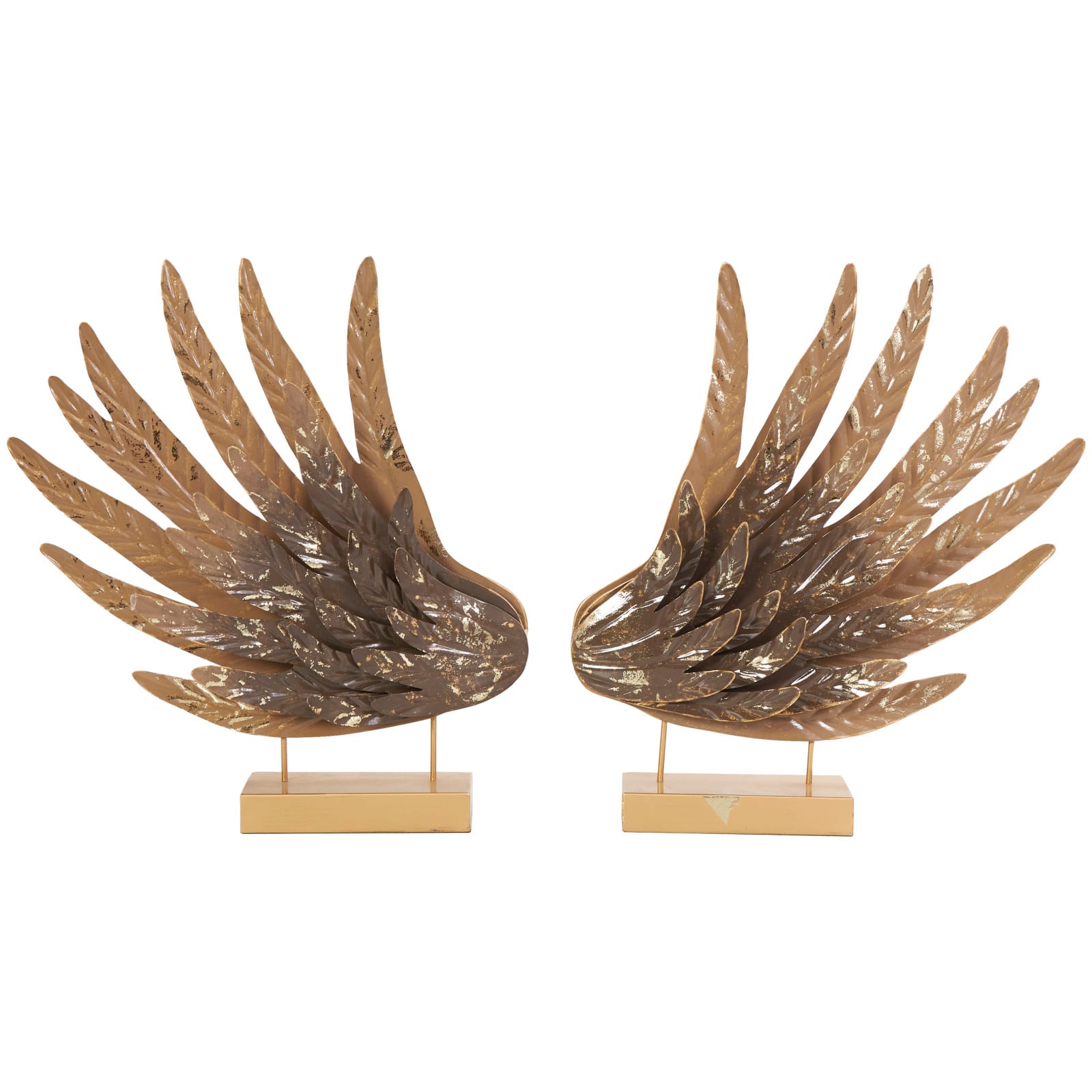 18" Gold Bird Wing Tabletop Sculpture Set