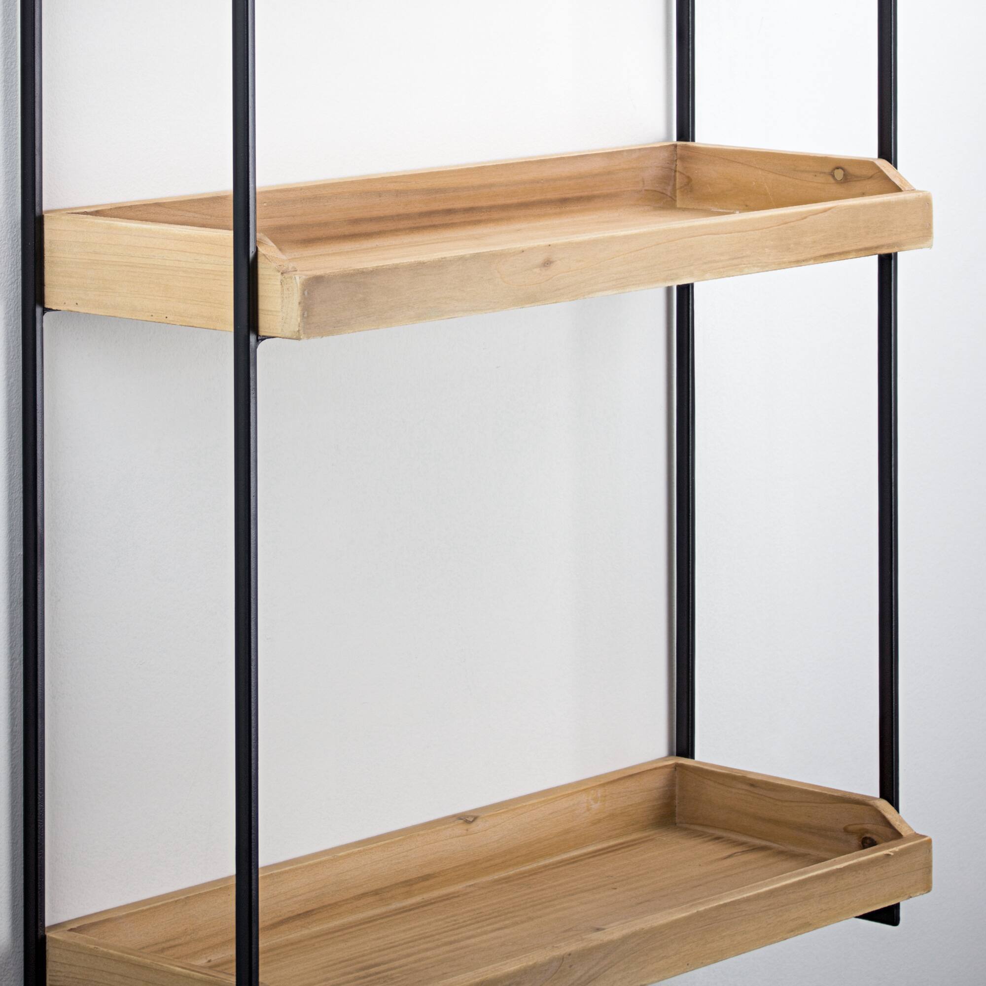 2.5ft. Wood &#x26; Metal 3 Tier Wall Mounted Shelving Unit