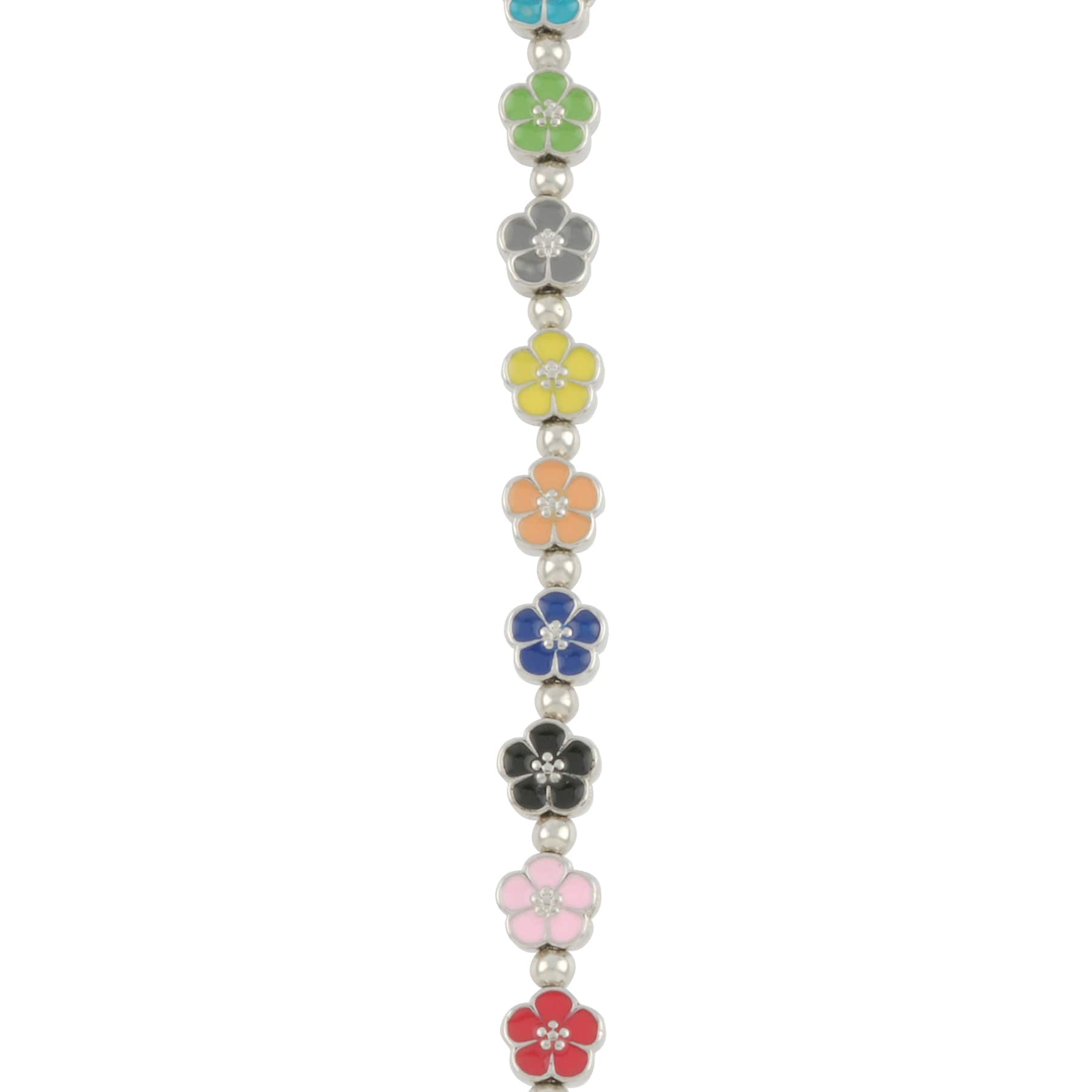 12 Packs: 16 ct. (192 total) Multicolor Enamel Metal Flower Beads, 8mm by Bead Landing™
