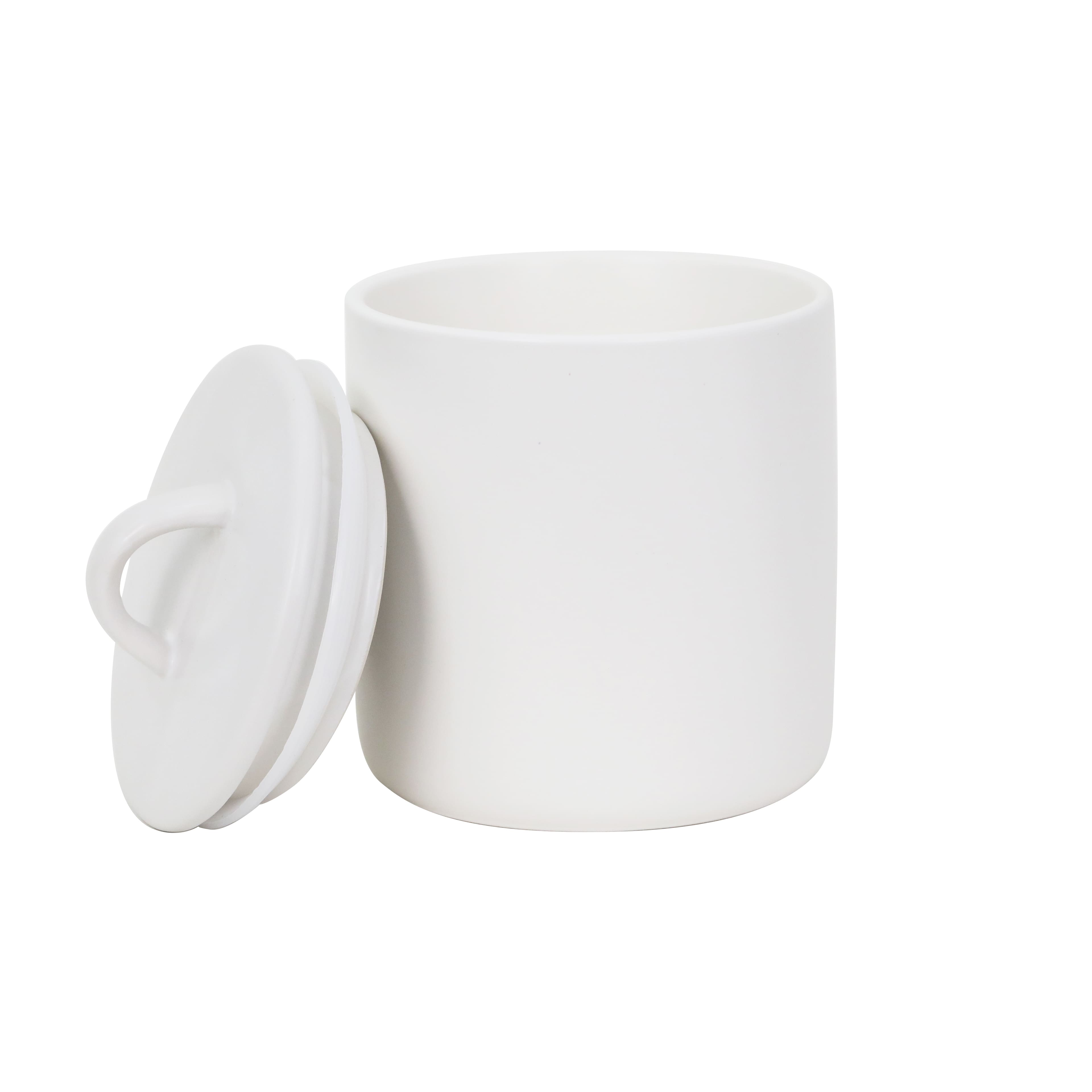 6.25&#x22; White Stoneware Canister by Ashland&#xAE;