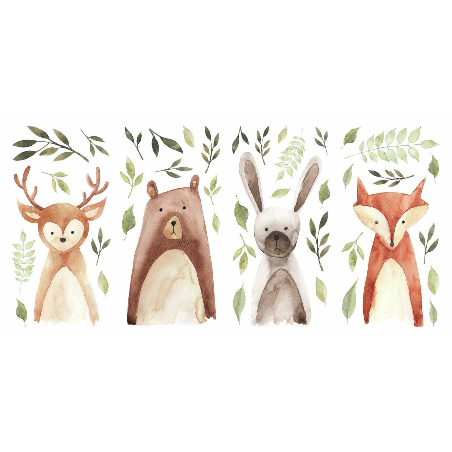RoomMates Watercolor Woodland Critters Peel &#x26; Stick Decals