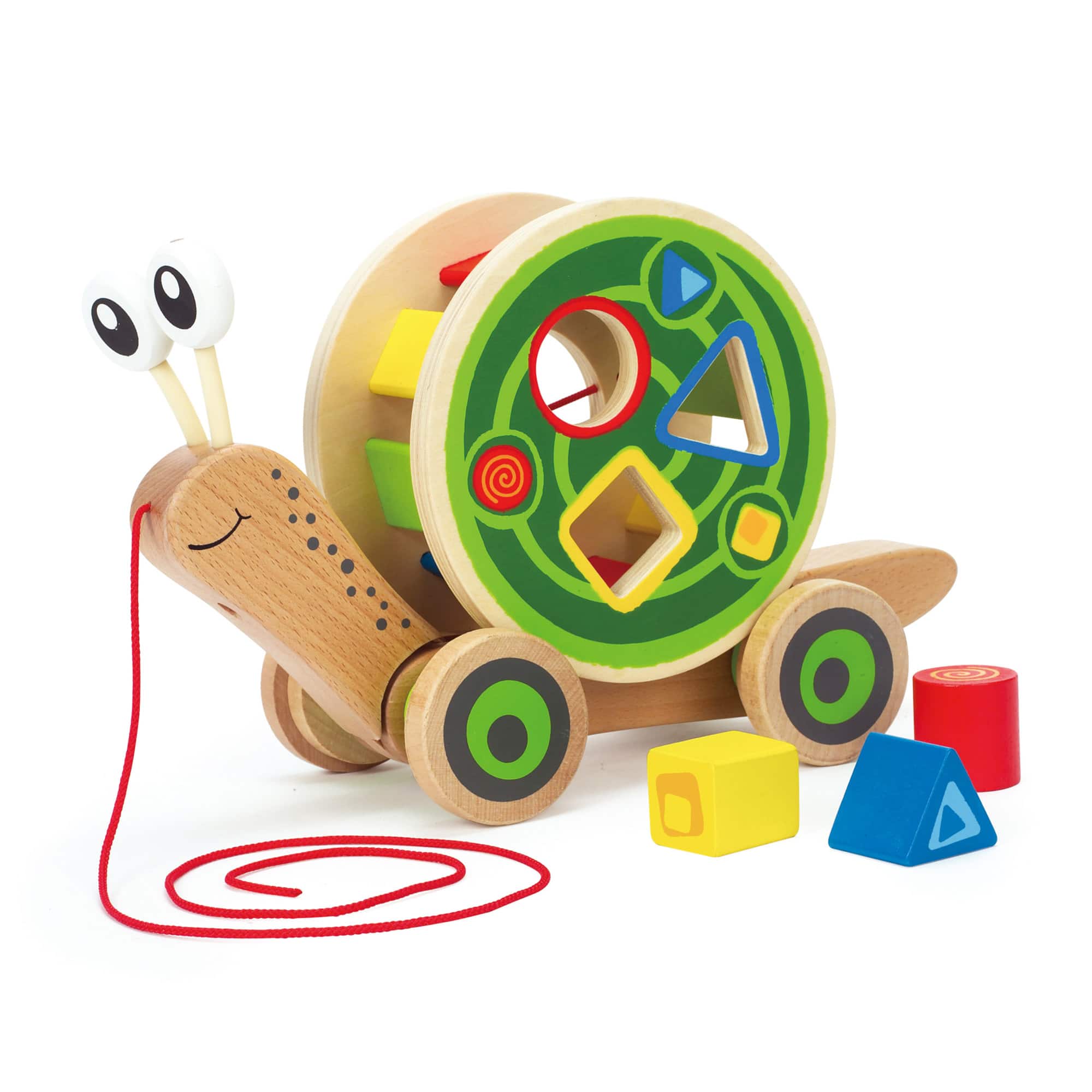 Hape Walk-A-Long Snail Wooden Toddler Pull Toy