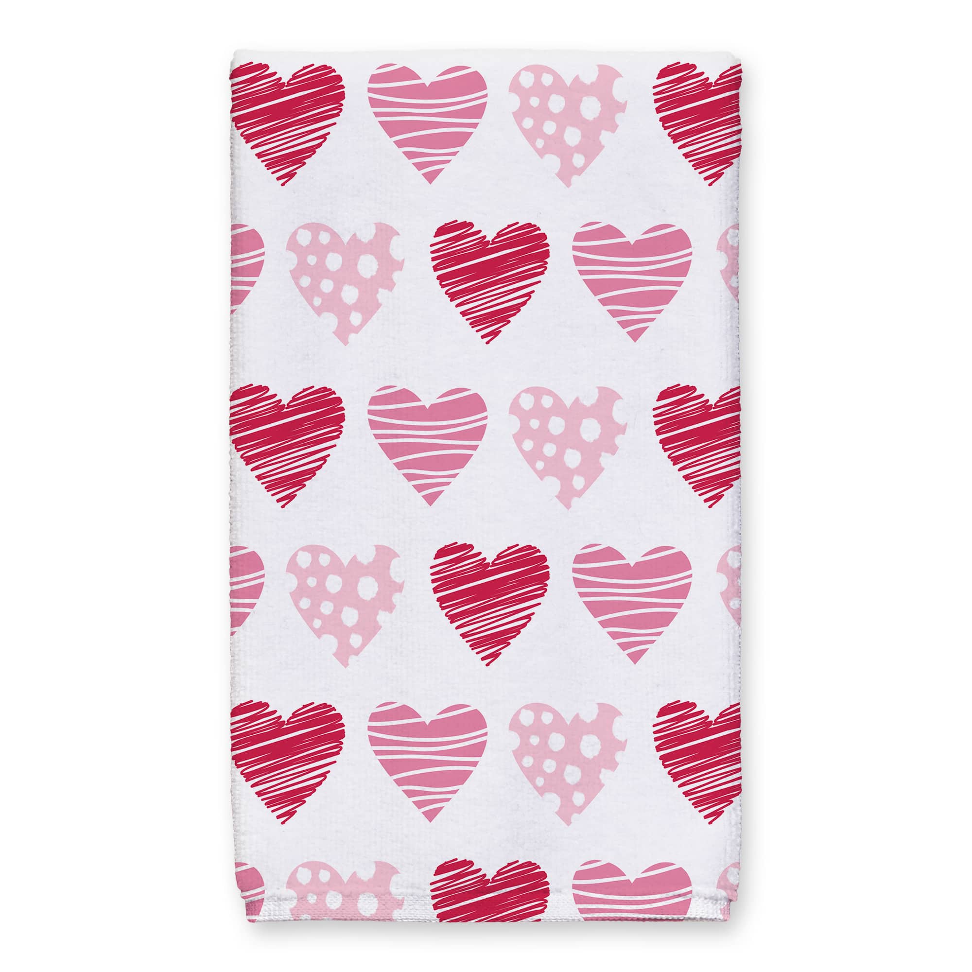 Pink & Red Hearts Tea Towel Set