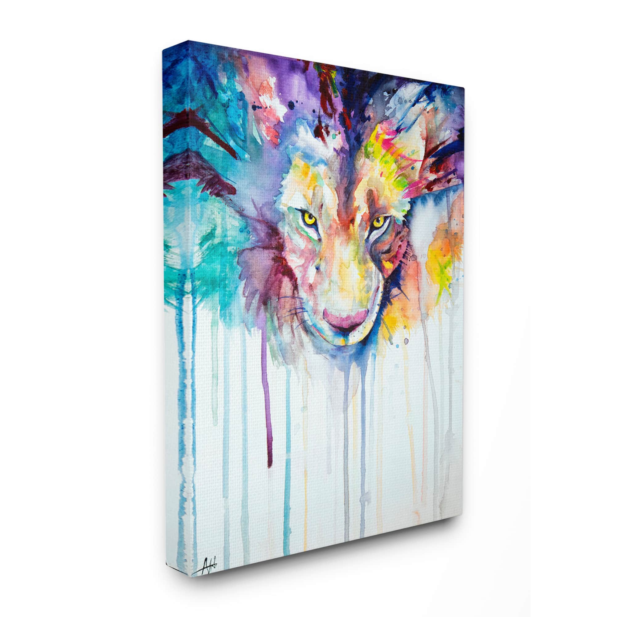 Stupell Industries Colorful Large Lion Portrait Wall Accent
