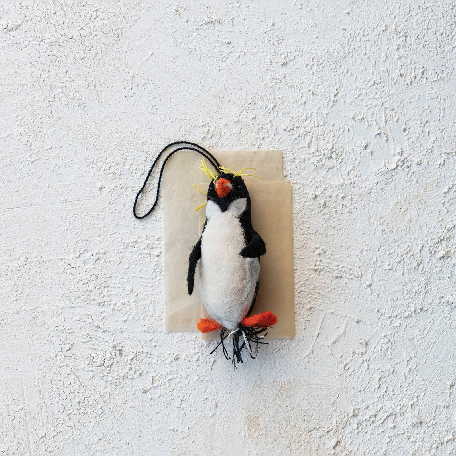 Hello Honey&#xAE; 5&#x22; Black &#x26; White Velvet Penguin Ornament