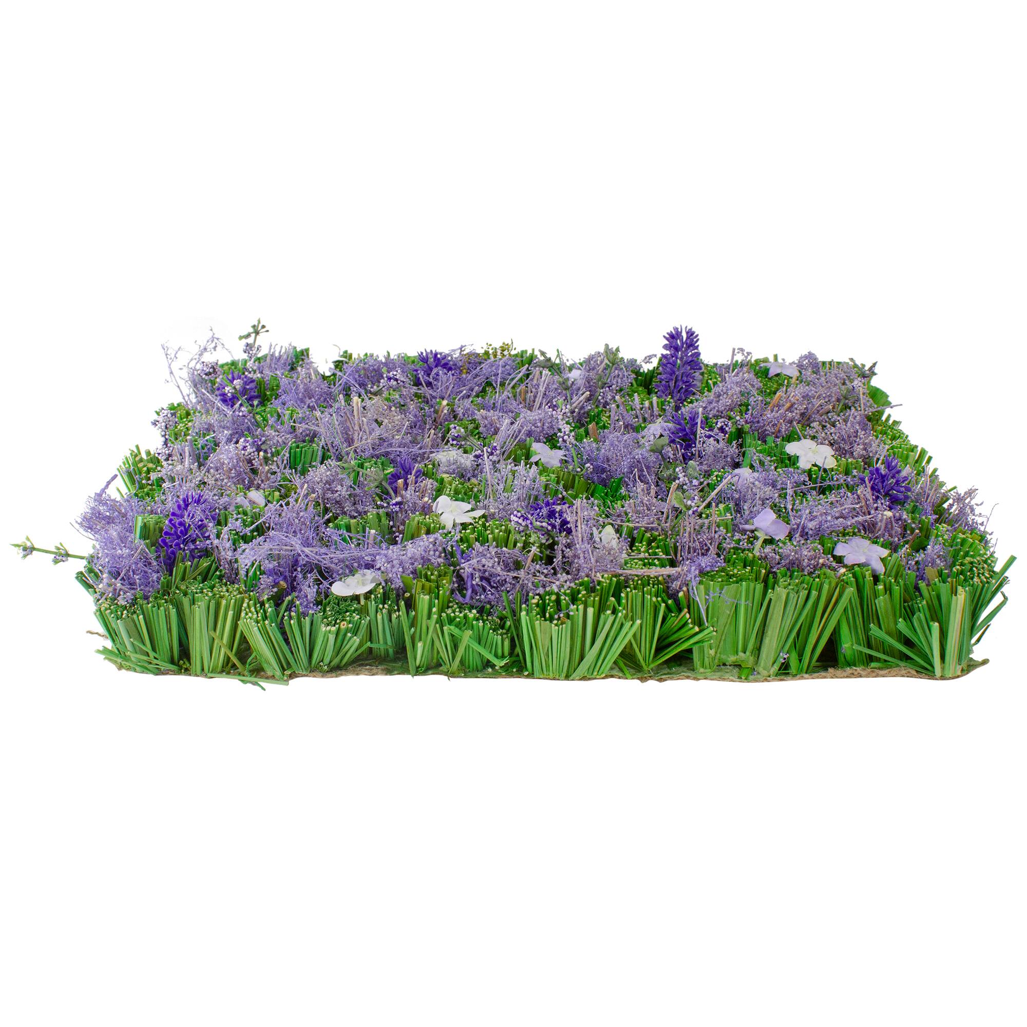 13&#x22; x 9&#x22; Mixed Floral &#x26; Grass Artificial Spring Mat