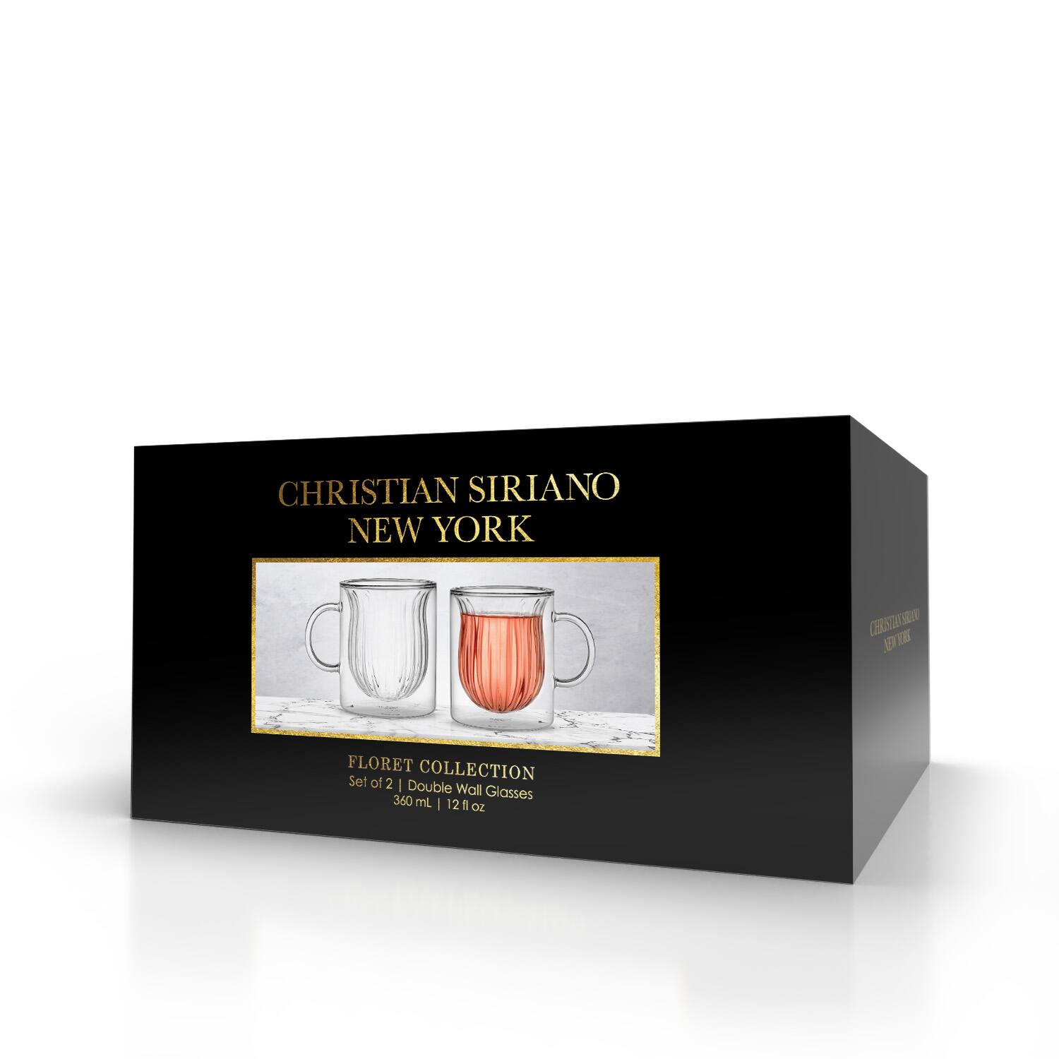 JoyJolt® Christian Siriano 13.5oz. Floret Insulated Glasses, 2ct.