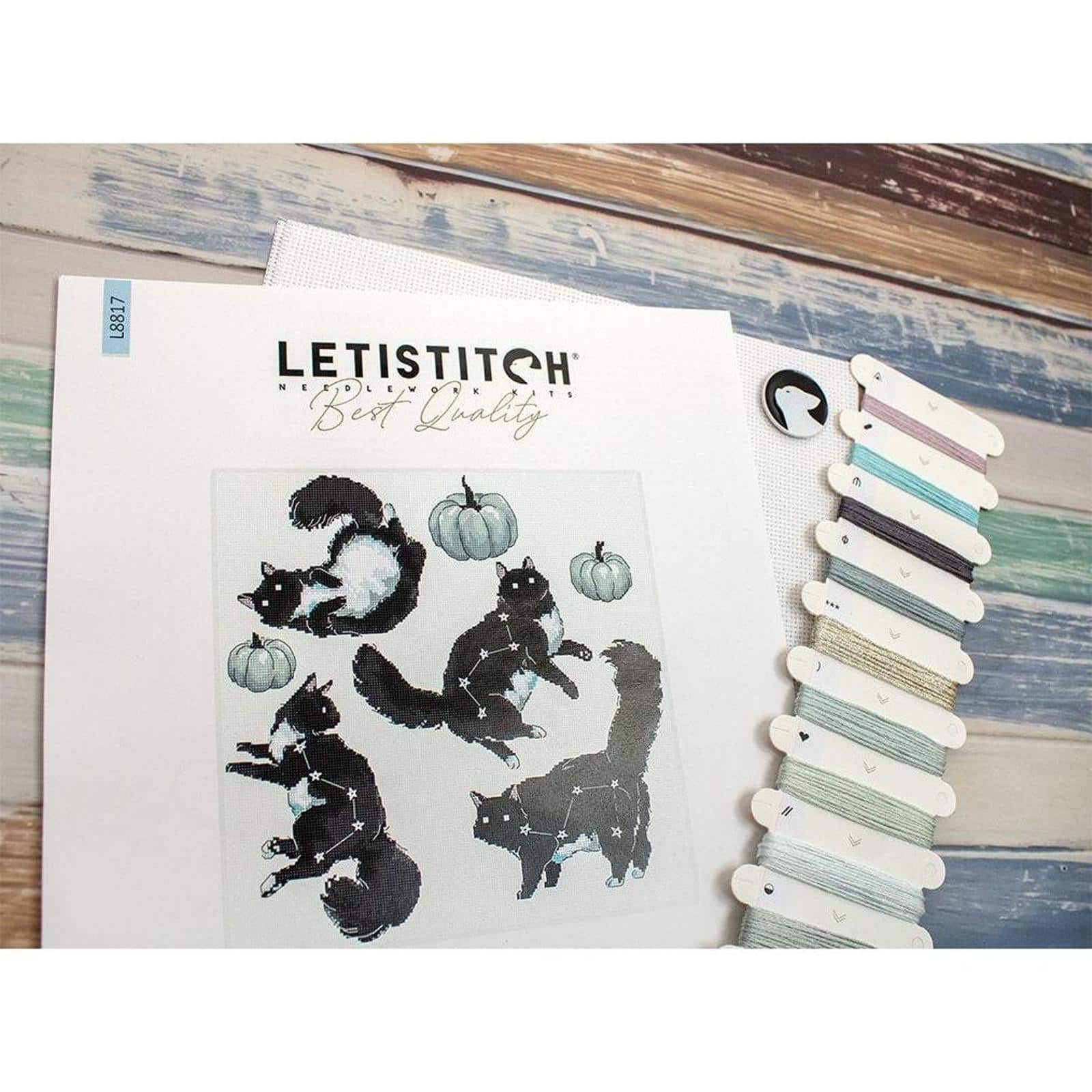 LetiStitch Cat Constellation Counted Cross Stitch Kit
