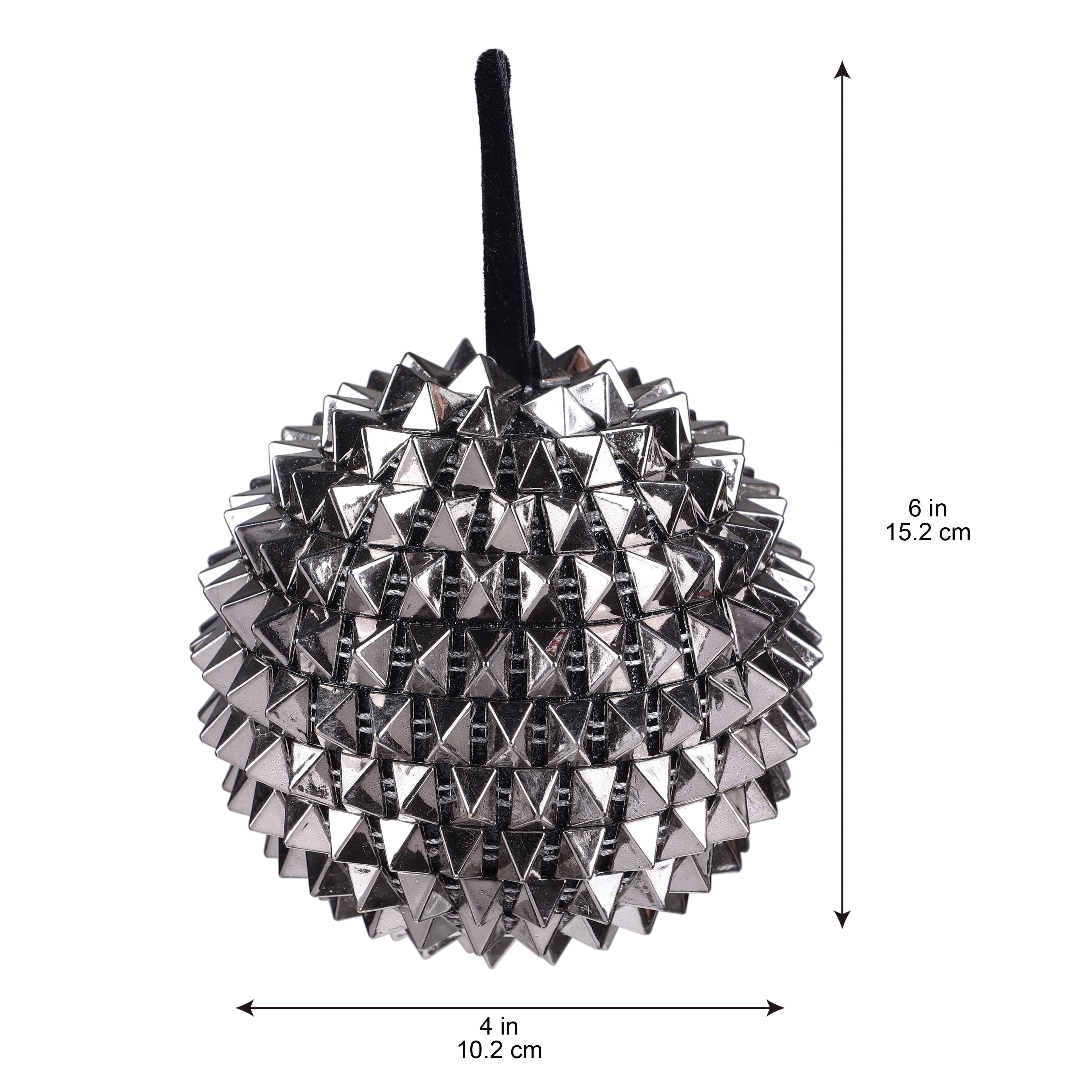 4&#x22; Silver Spikes Ball Ornament by Ashland&#xAE;