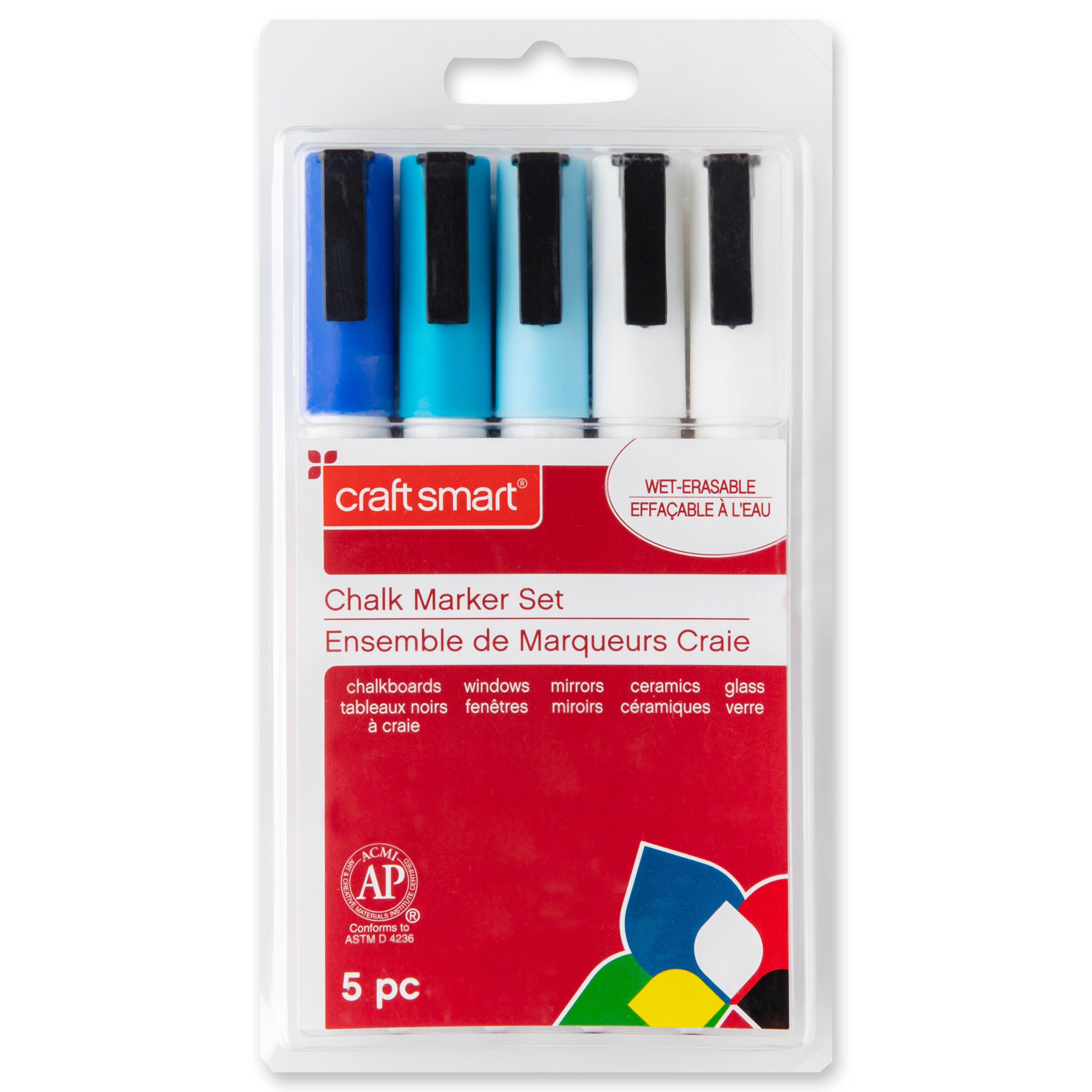 9 Packs: 5 ct. (45 total)Gradient Blues Chalk Marker Set by Craft Smart®
