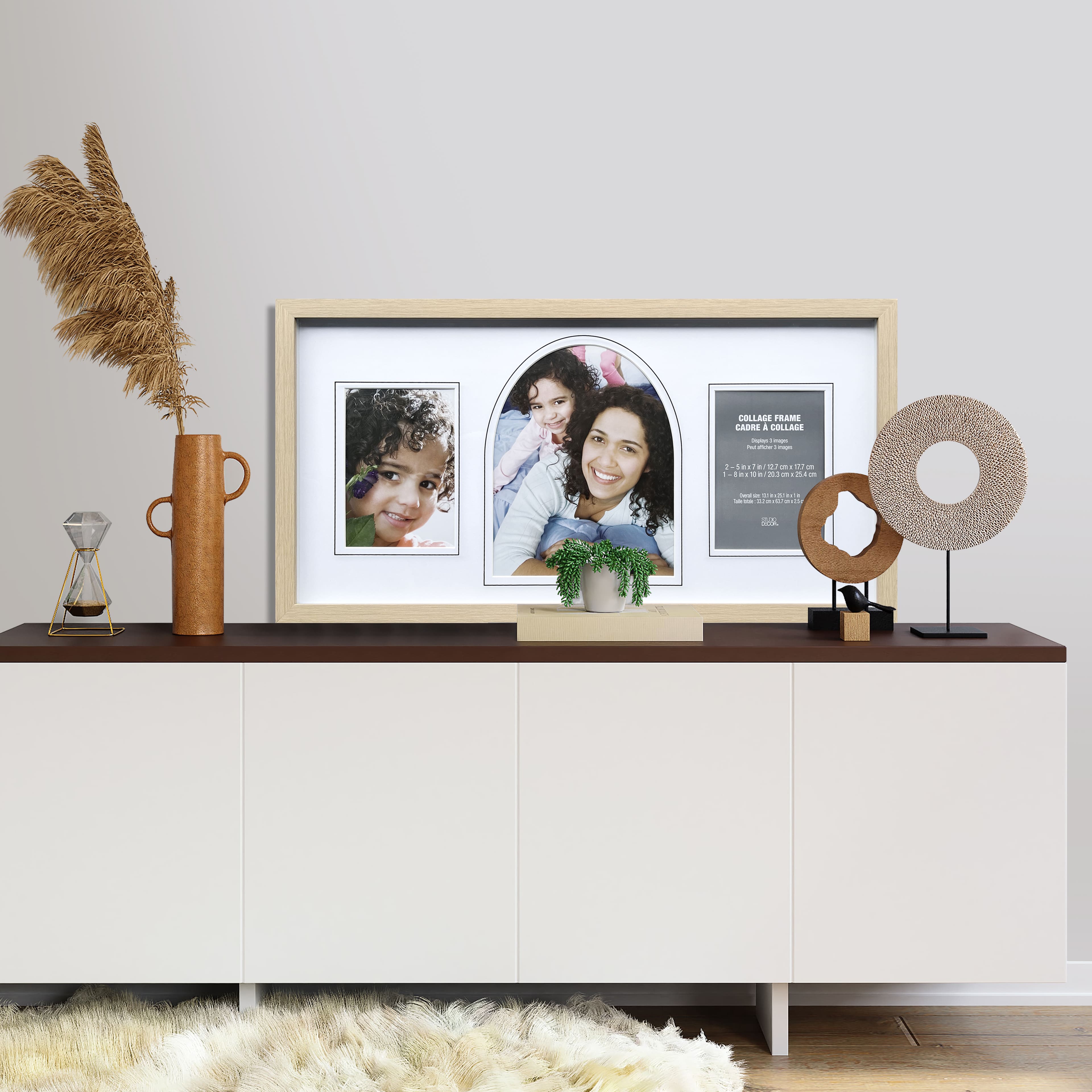 3 Opening Natural Woodgrain Collage Frame with Mat by Studio D&#xE9;cor&#xAE;