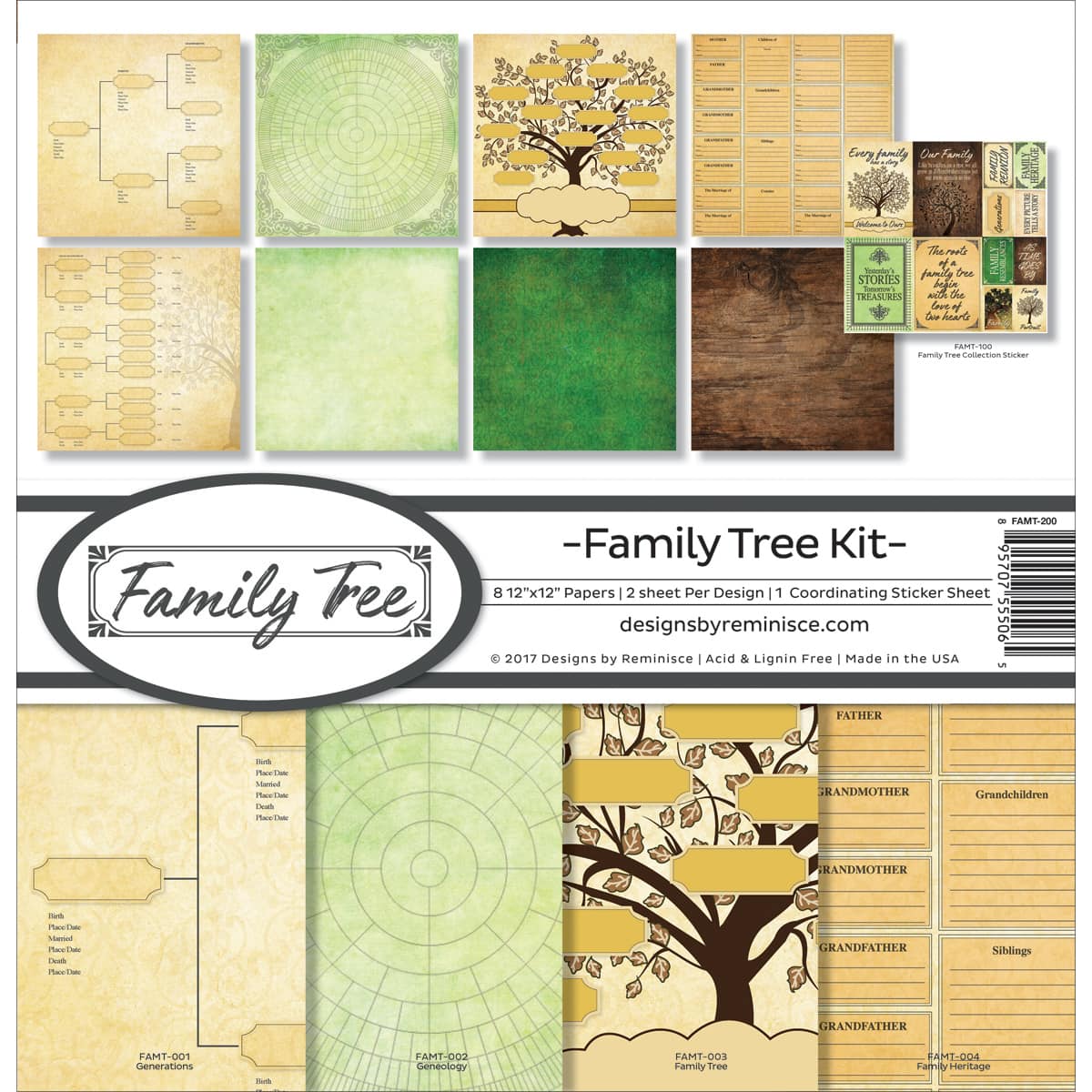 Reminisce Collection Kit 12&#x22;X12&#x22;-Family Tree