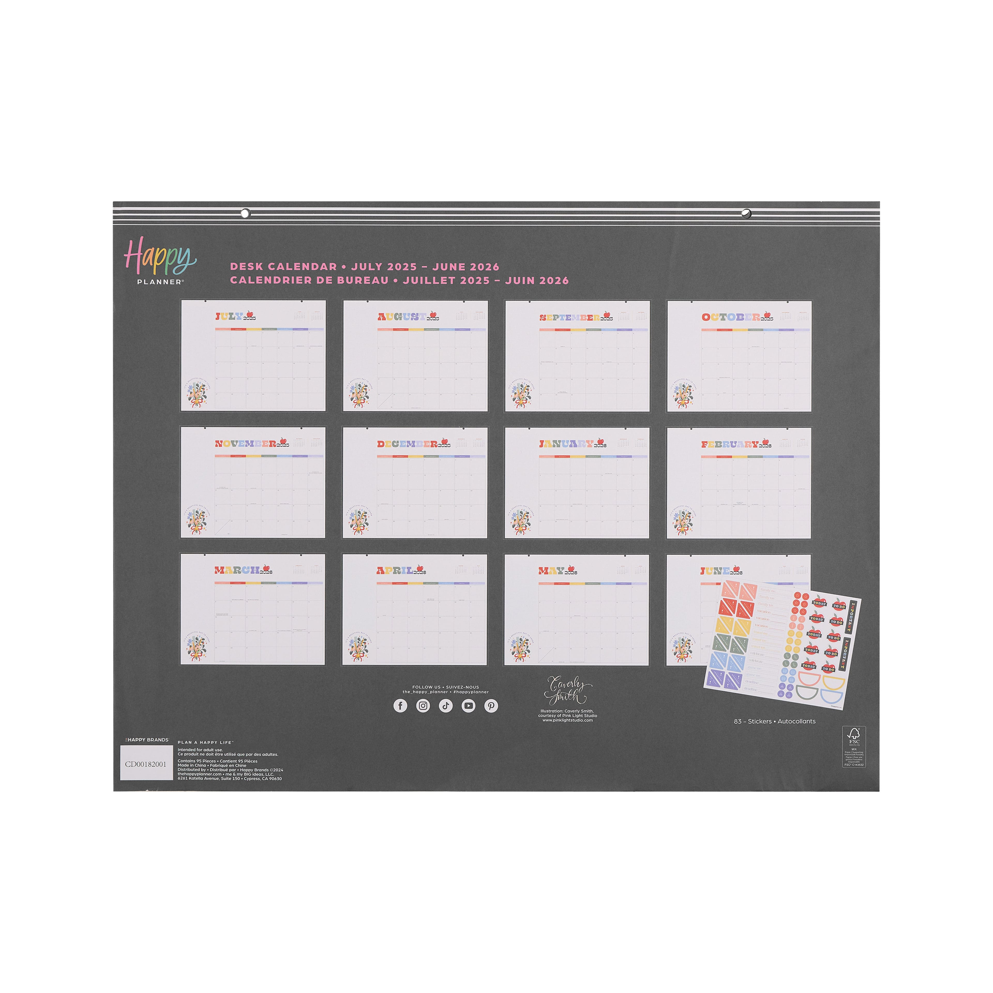 The Happy Planner&#xAE; Teachers Are Heroes 12-Month Teacher Desk Calendar