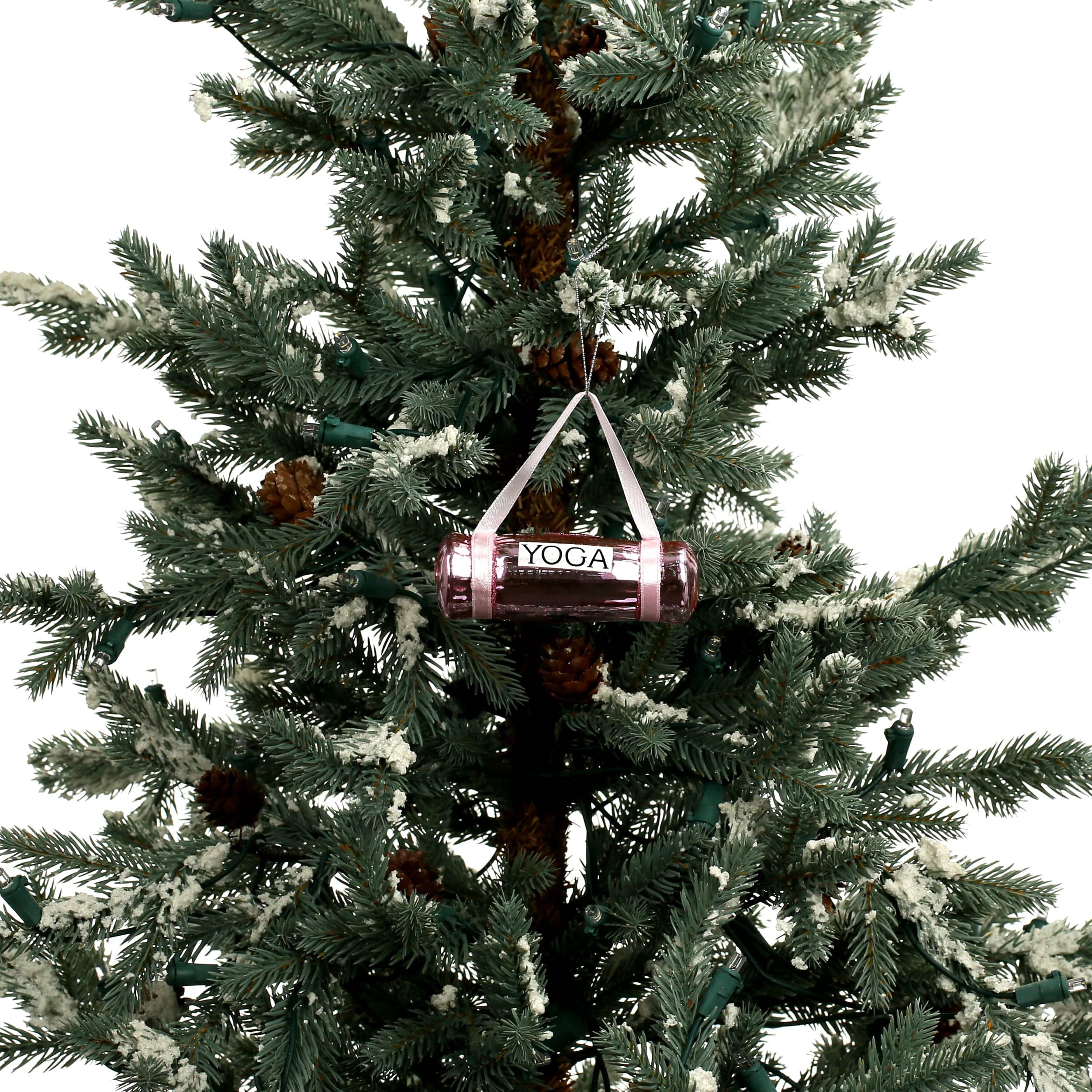 3.75&#x22; Pink Glass Yoga Mat Ornament by Ashland&#xAE;