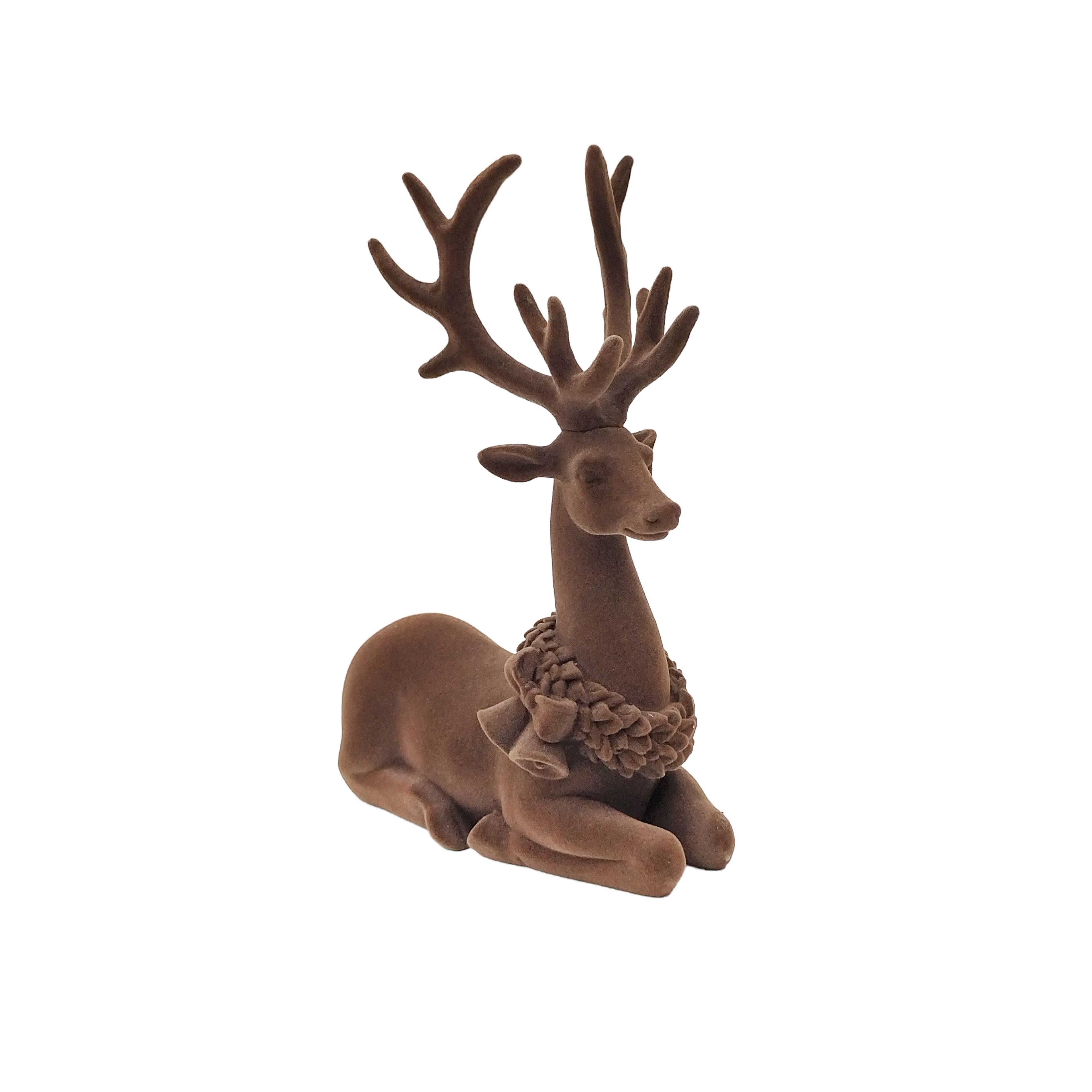 9&#x22; Flocked Deer D&#xE9;cor by Ashland&#xAE;