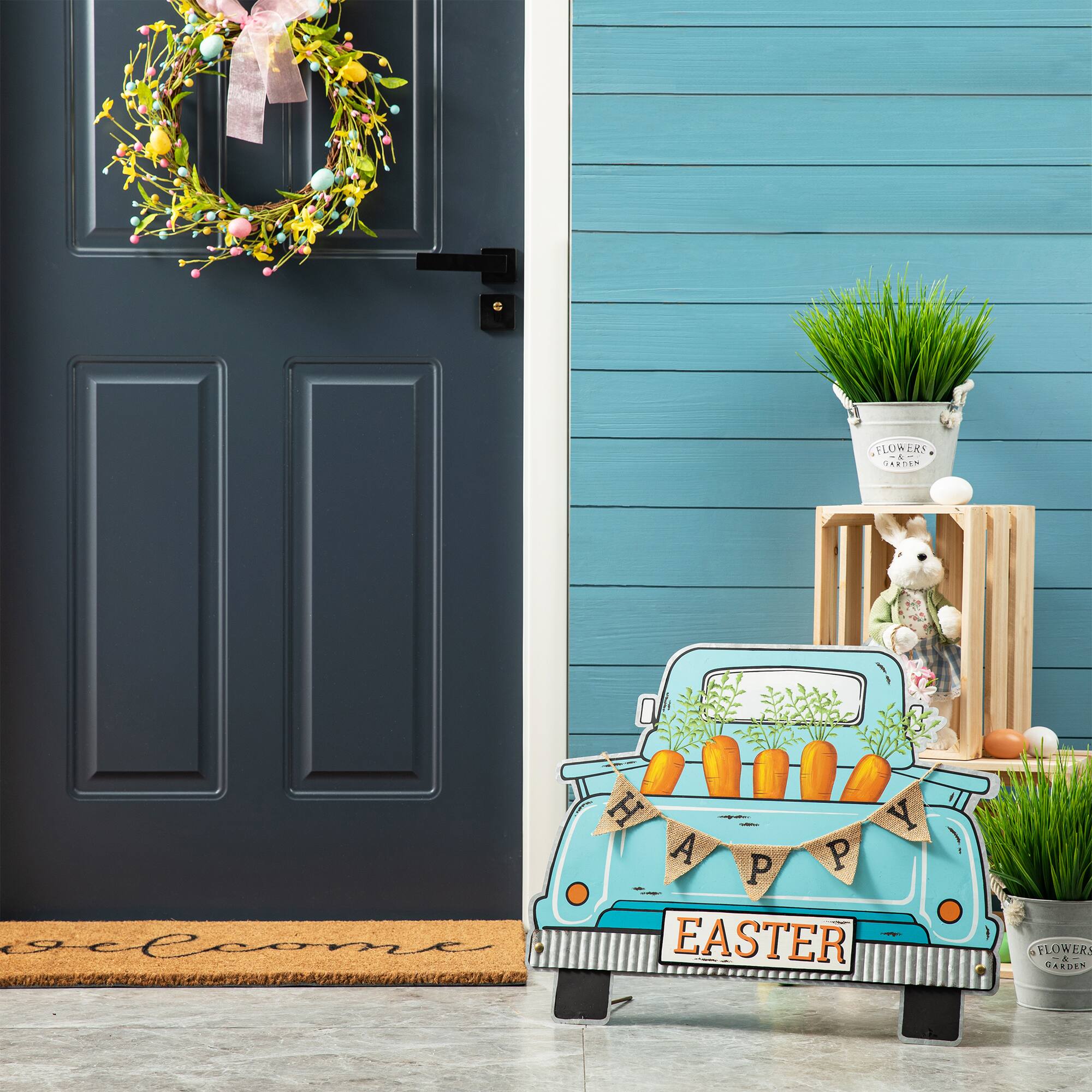 Glitzhome® 26" Easter Metal Truck Yard Stake