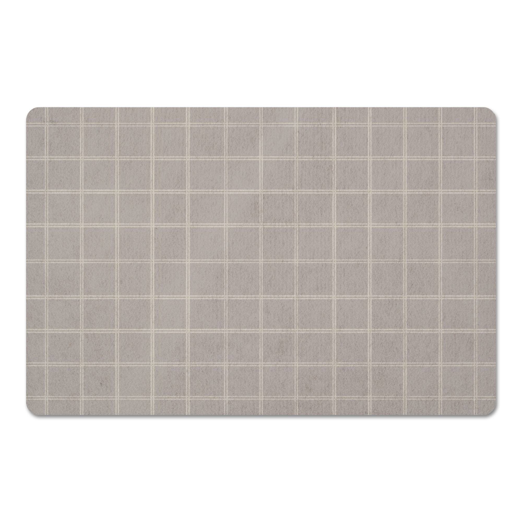 Gray &#x26; White Check Floor Mat