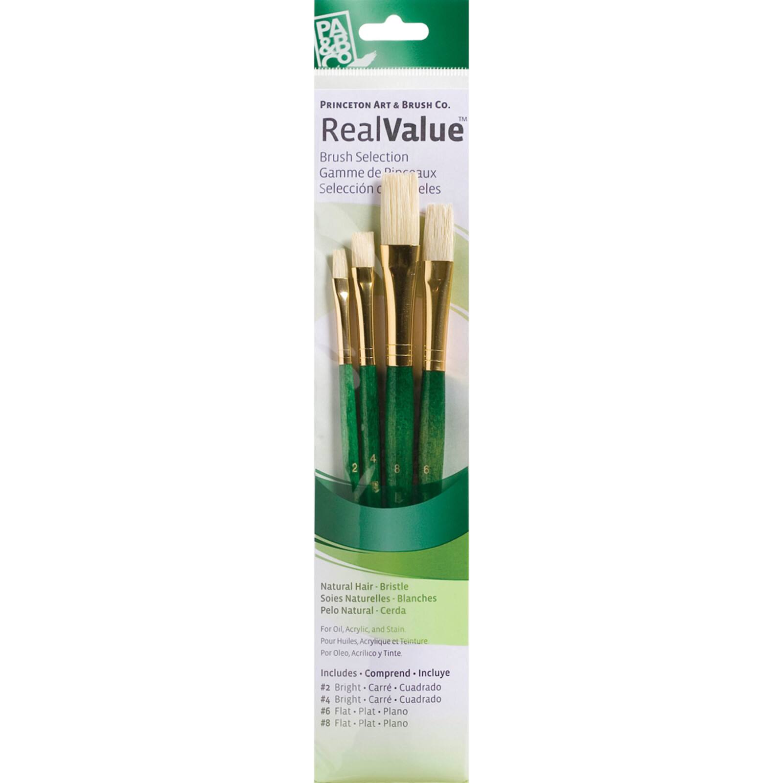 Princeton™ RealValue™  Natural Hair Bristle 4 Piece Brush Set