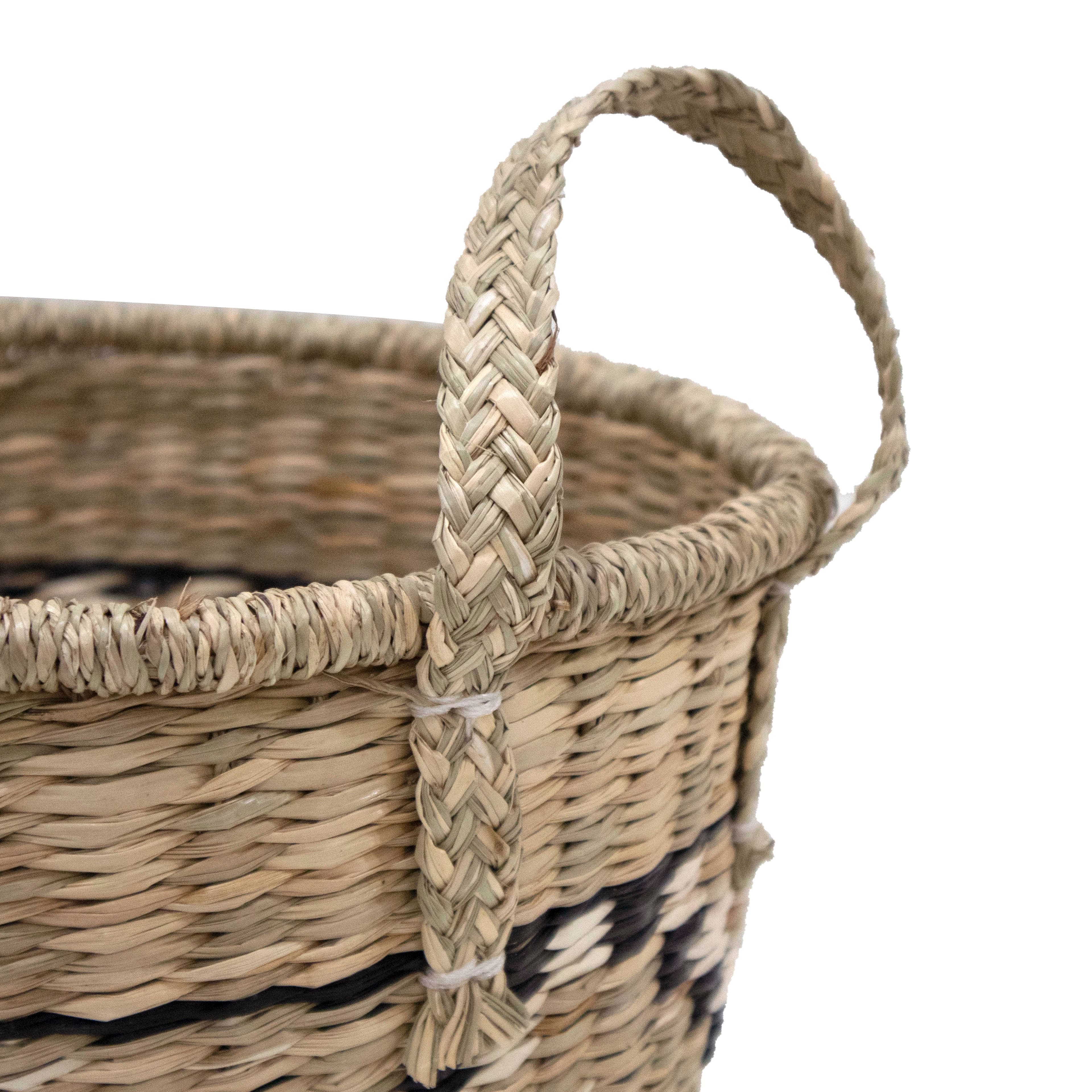 11.75" Natural Santa Fe Woven Seagrass Basket with Handles by Ashland®