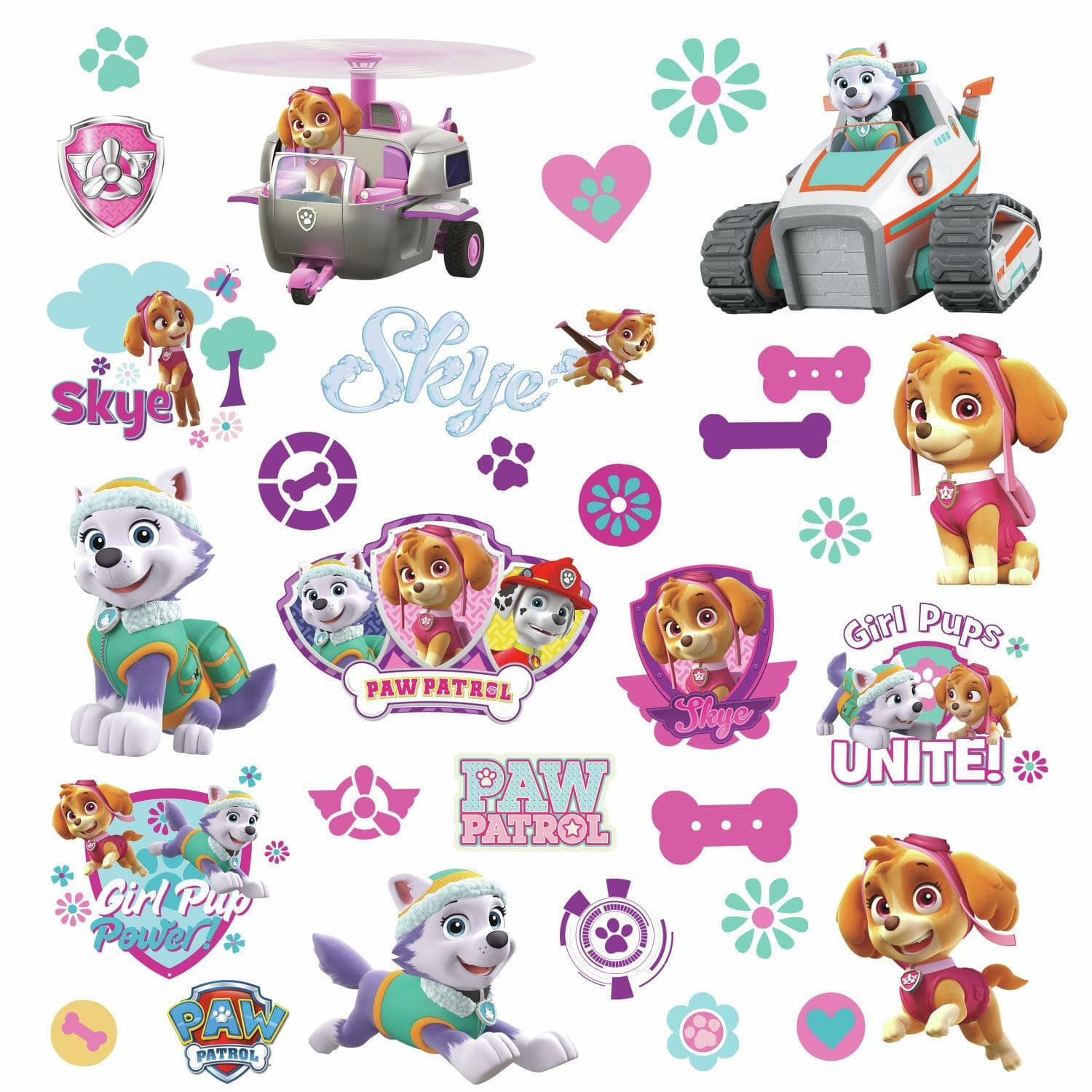 RoomMates Paw Patrol Girl Pups Peel & Stick Wall Decals