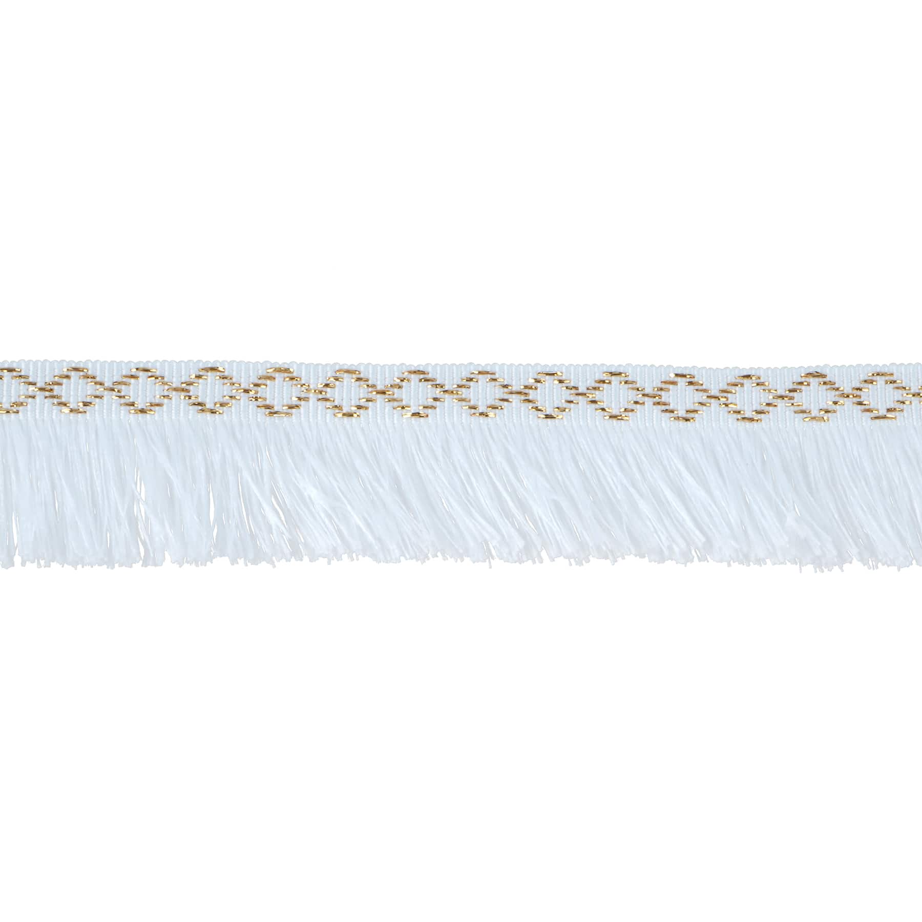 1.375&#x22; White &#x26; Gold Tassel Fringe Trim by Celebrate It&#xAE;