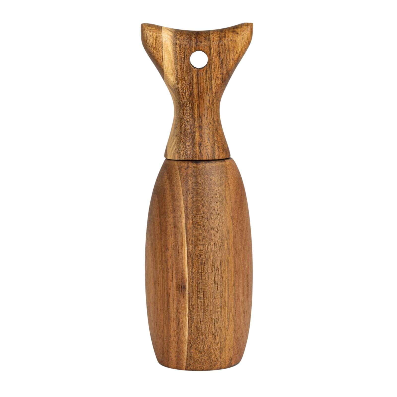 Hello Honey&#xAE; 7.75&#x22; Natural Acacia Wood Fish Tail Shaped Pepper Mill