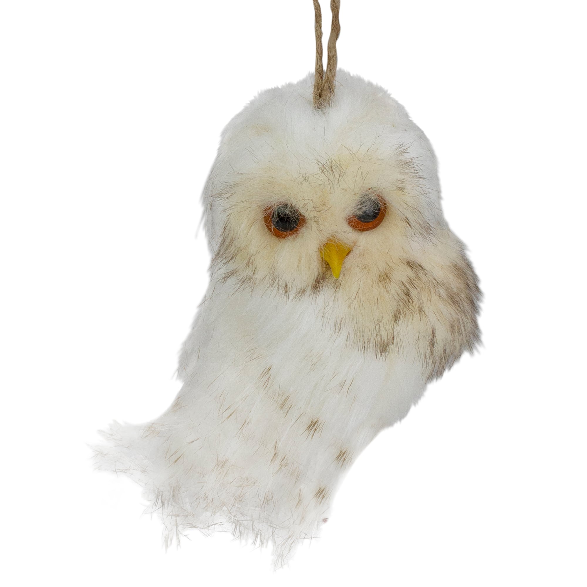 White and Brown Faux Fur Owl Ornament