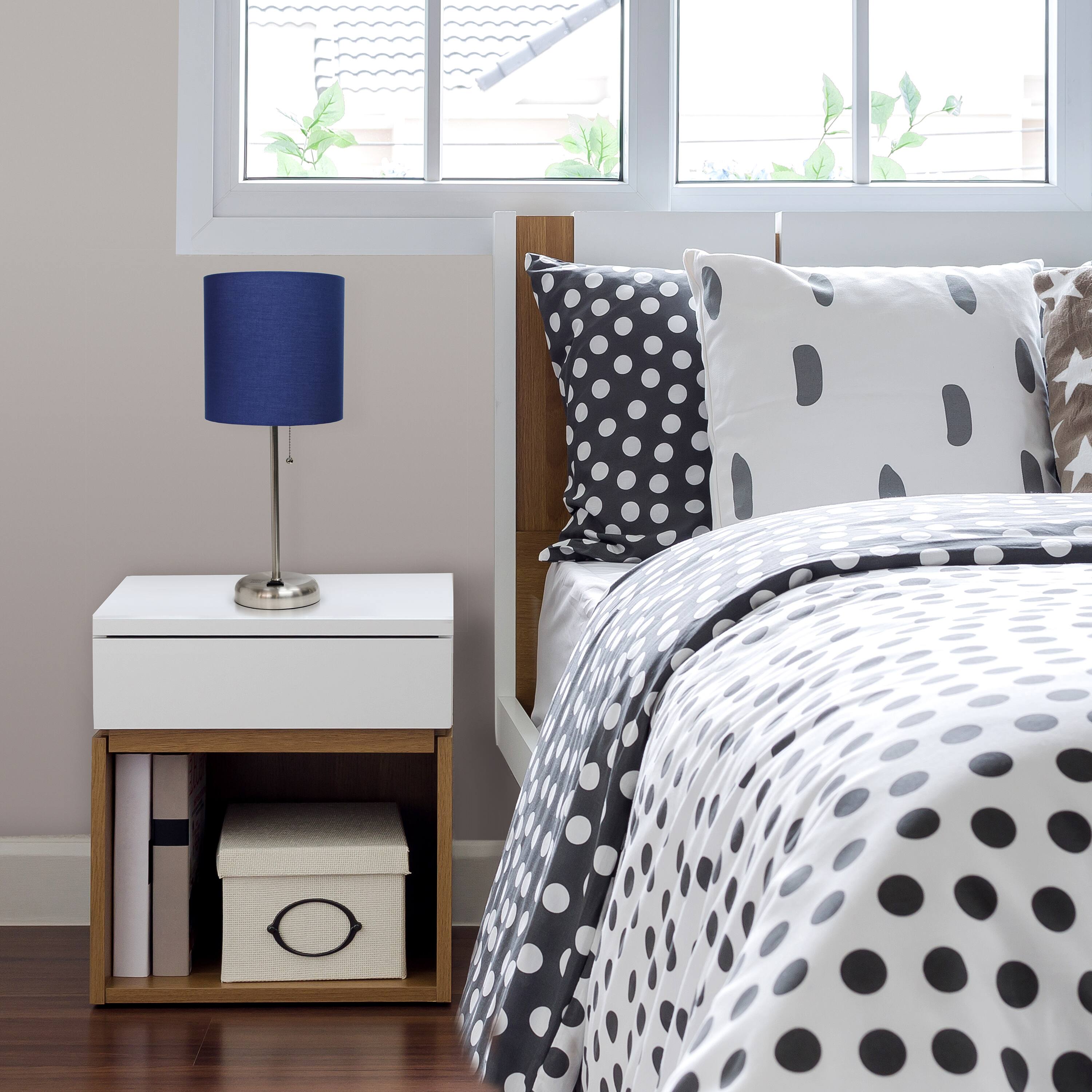 LimeLights 19.5&#x22; Stick Lamp with Charging Outlet and Fabric Shade