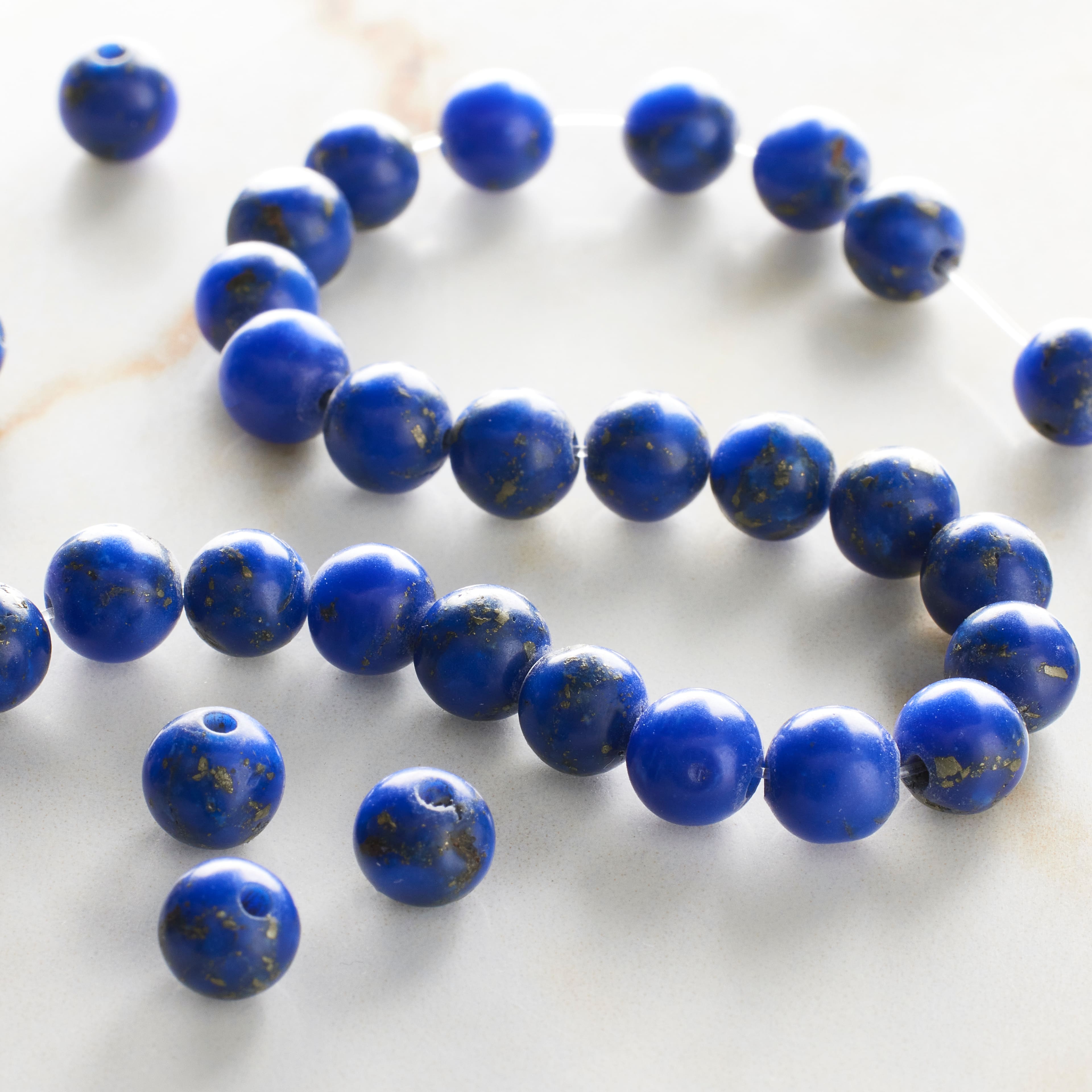 Sapphire Reconstituted Lapis Round Beads, 6mm by Bead Landing&#x2122;