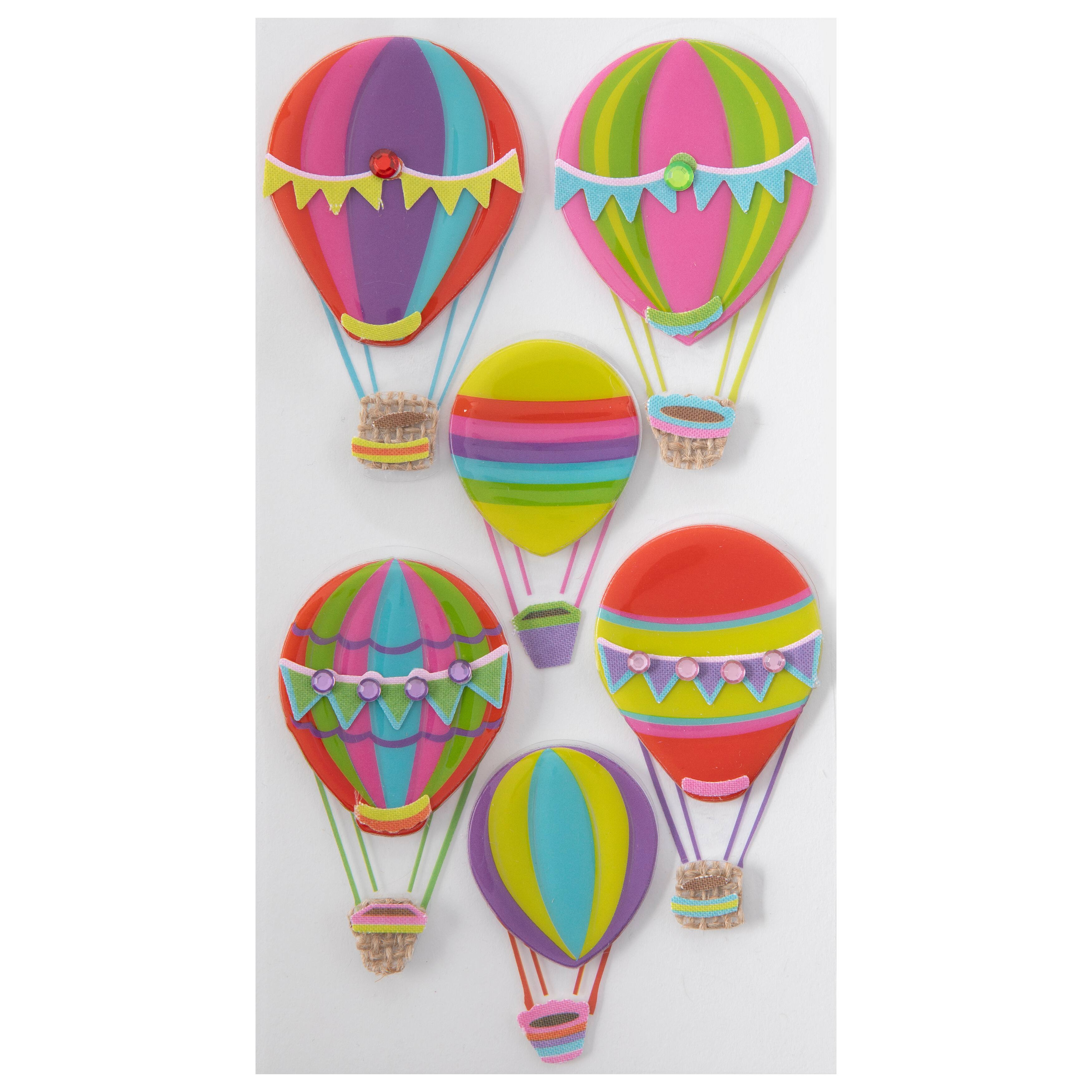 12 Packs 6 ct. (72 total) Hot Air Balloon Stickers by Recollections