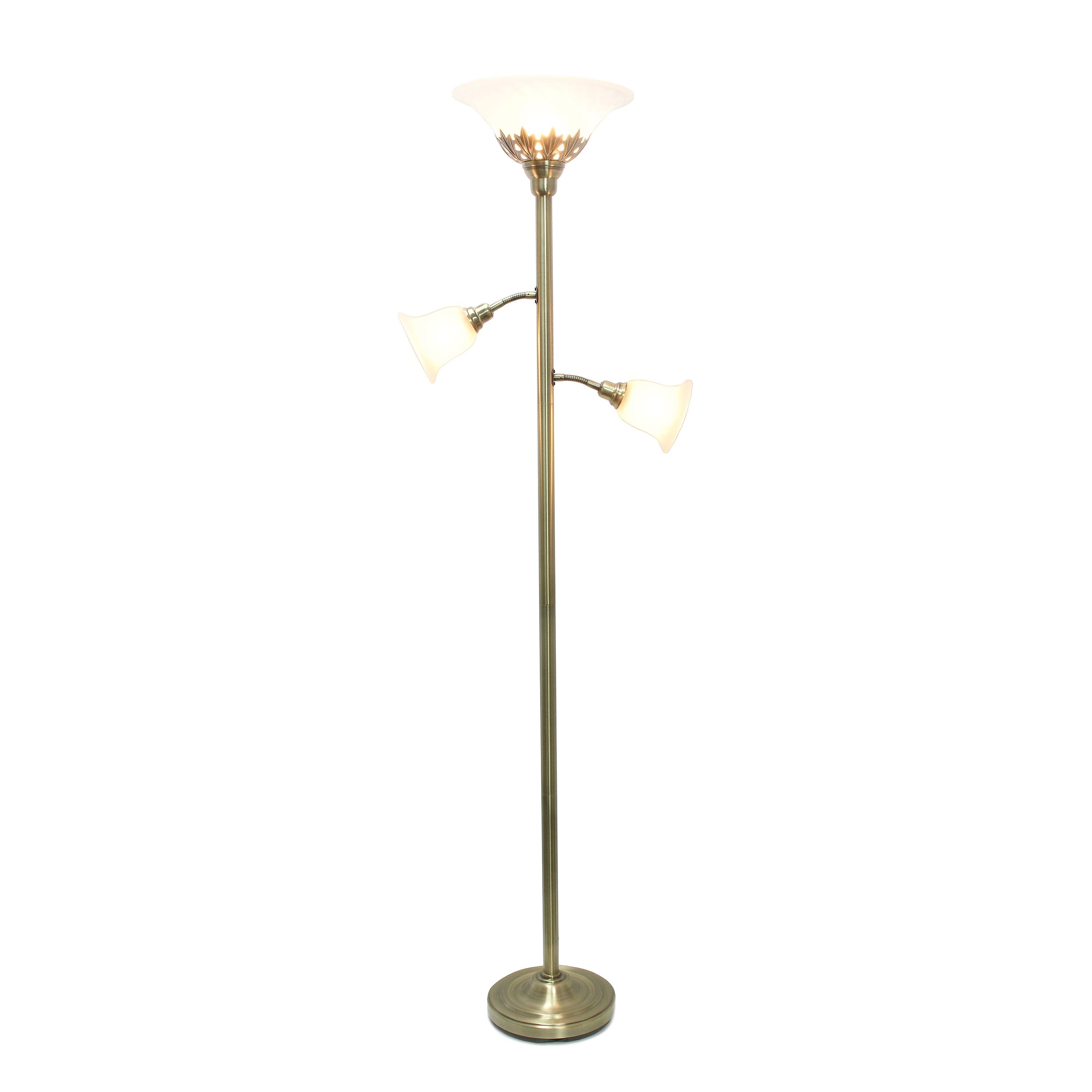Lalia Home Torchiere Floor Lamp with 2 Reading Lights