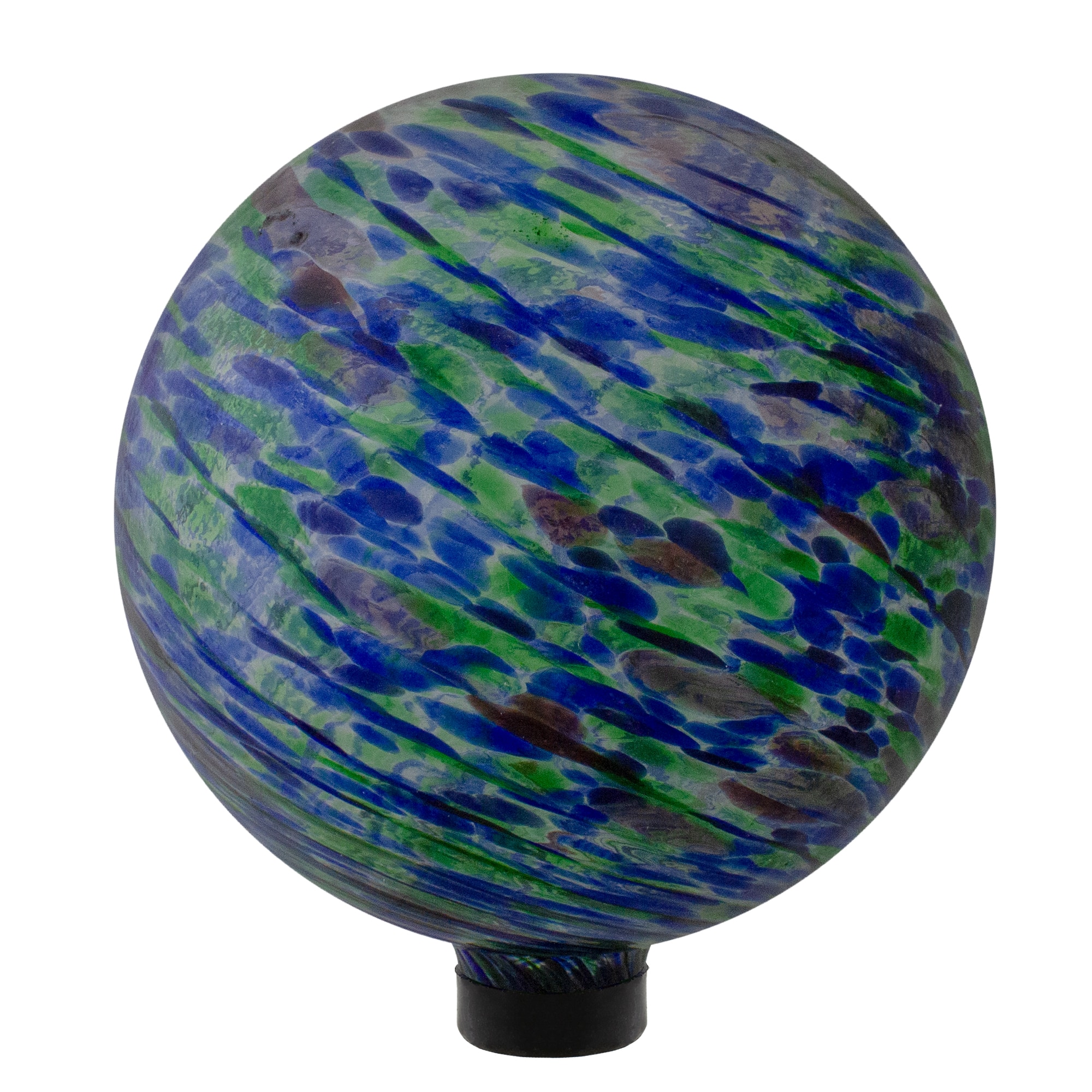 10&#x22; Green &#x26; Blue Swirl Designed Garden Gazing Ball