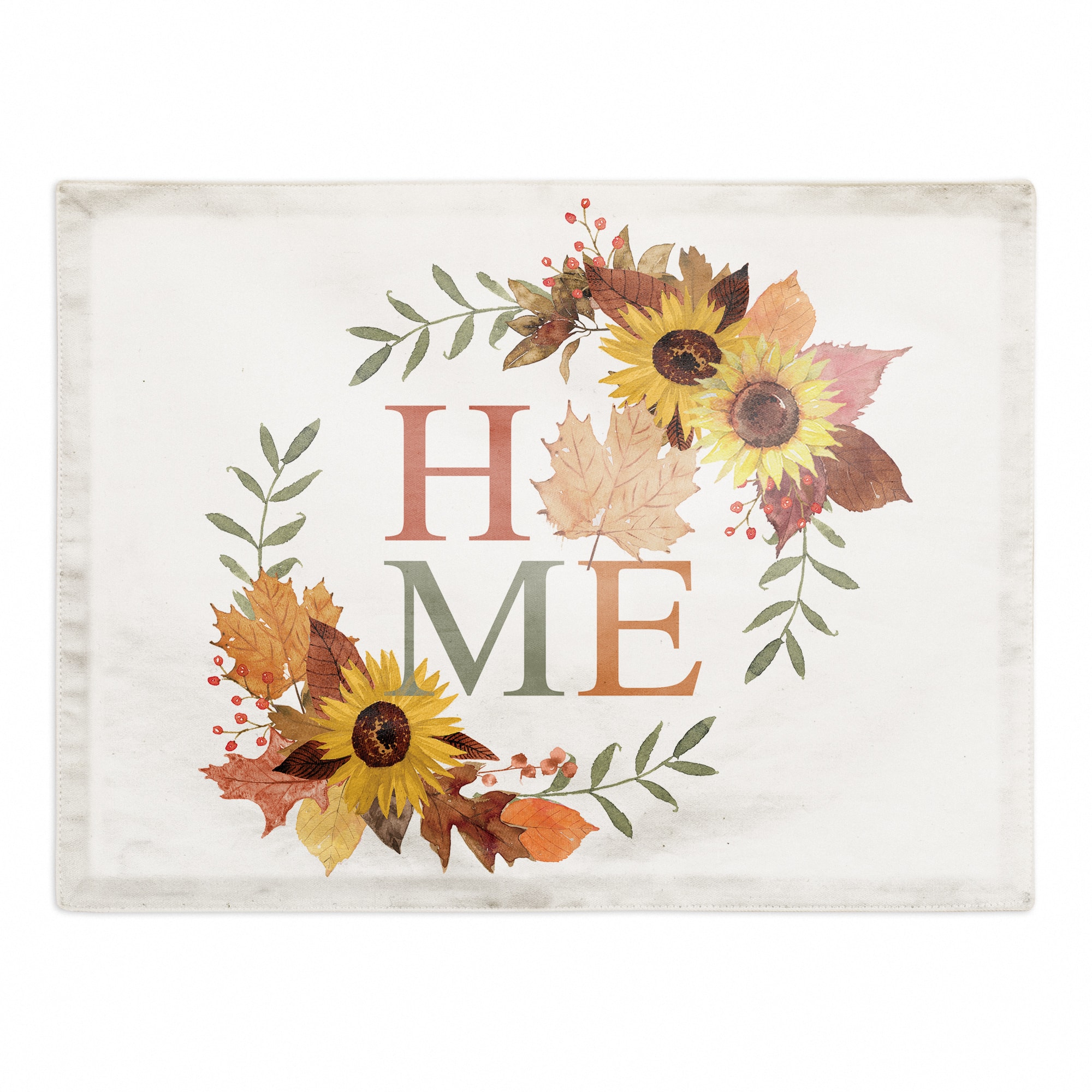 Autumn Home Wreath Polyester Twill Placemat