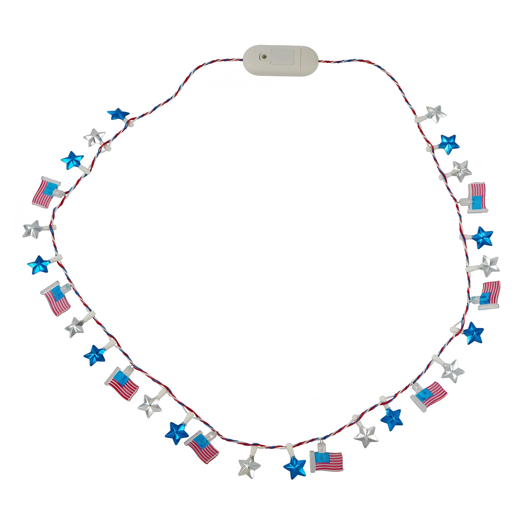 Stars & Stripes Flag Light Up Necklace by Celebrate It™