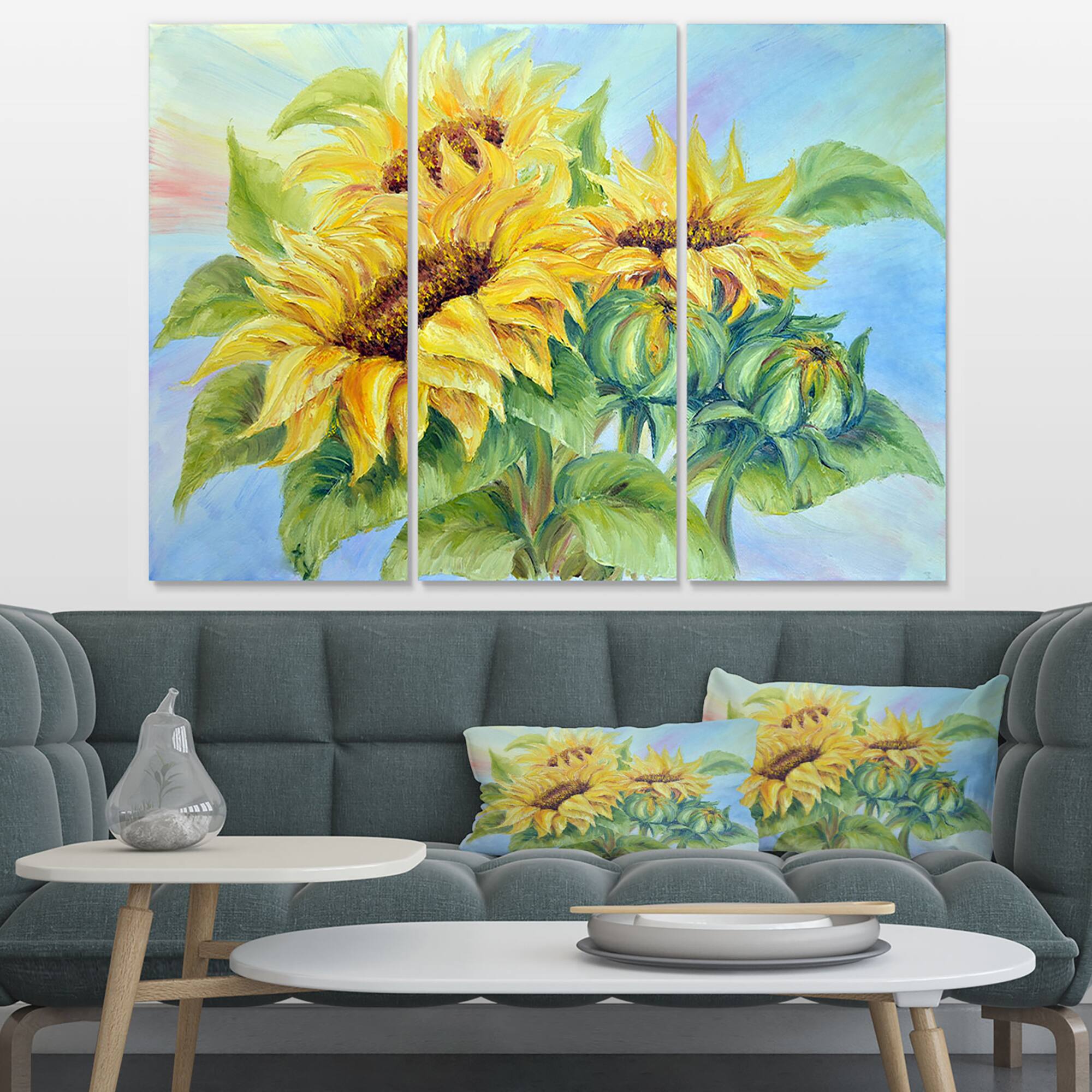 Designart - Three Sunflowers