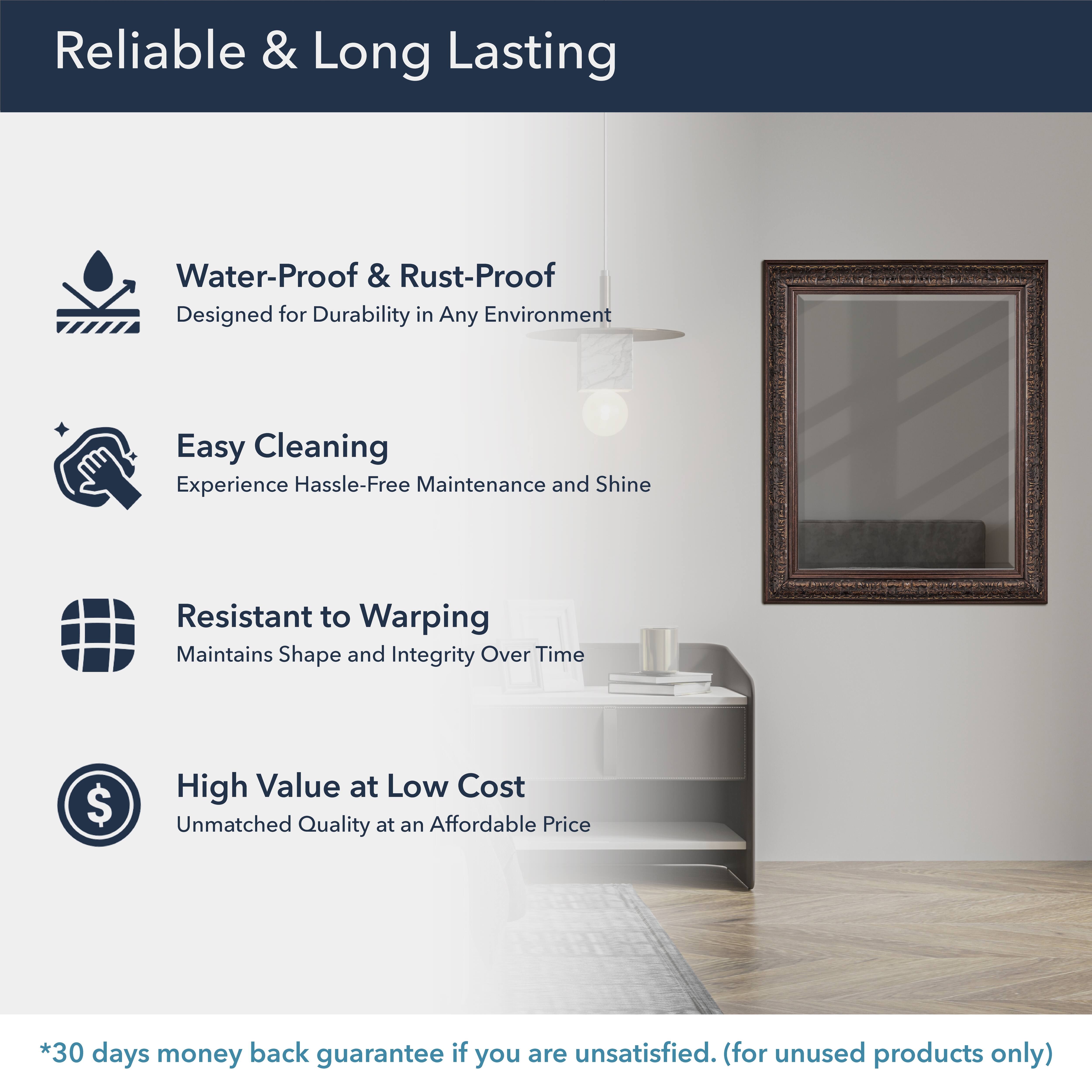 Head West® 34.5" Ornate Bronze Rectangular Framed Beveled Wall Mirror