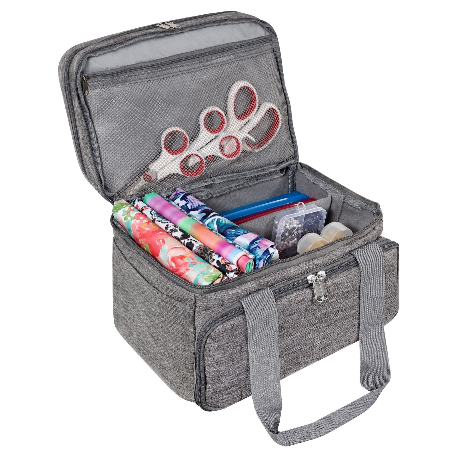 SINGER&#xAE; Large Gray Collapsible Sewing Supplies Organizer