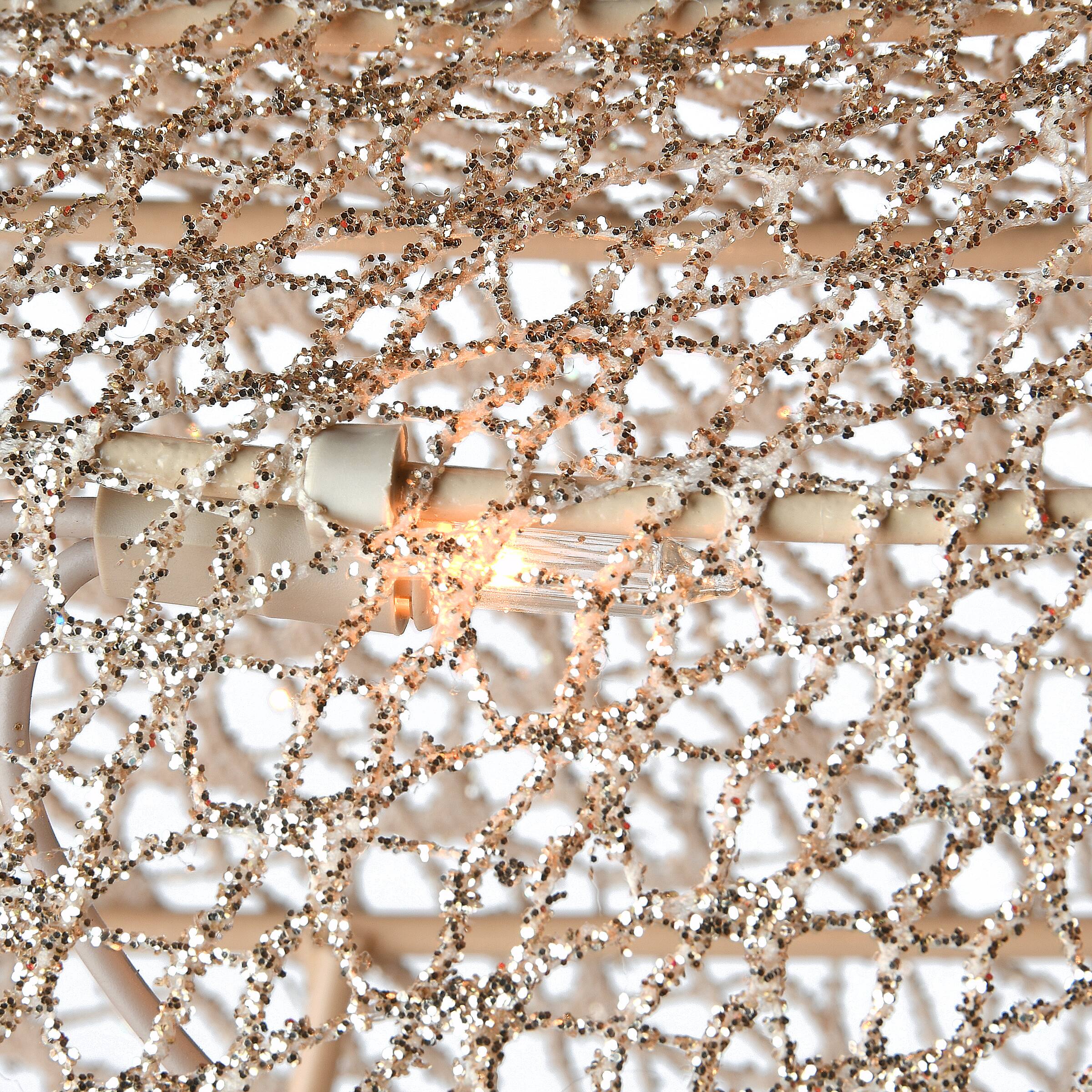 Champagne Reindeer and Sleigh with Clear Lights Decoration