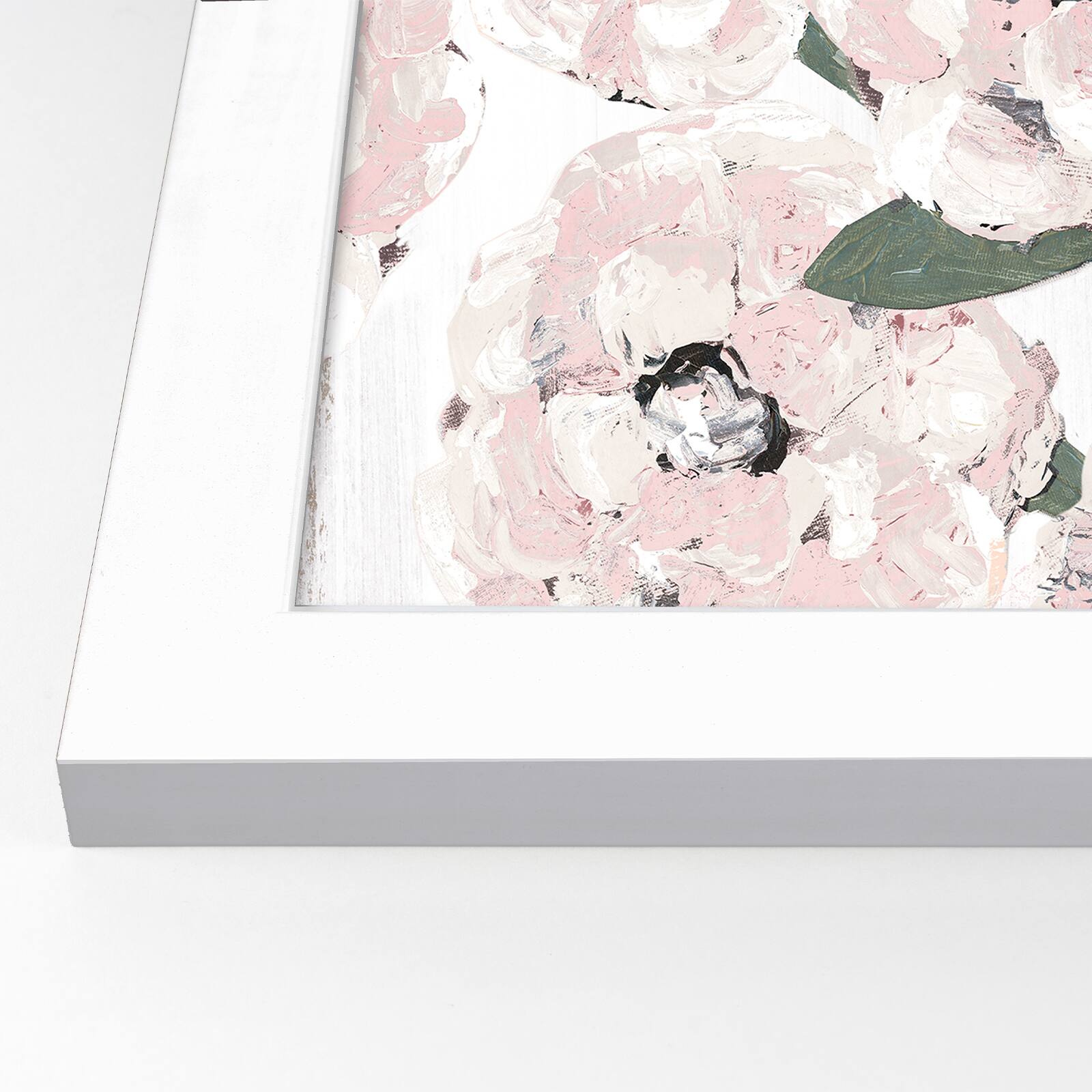 16" x 20" Farmhouse Floral Pattern White Framed Print Wall Art