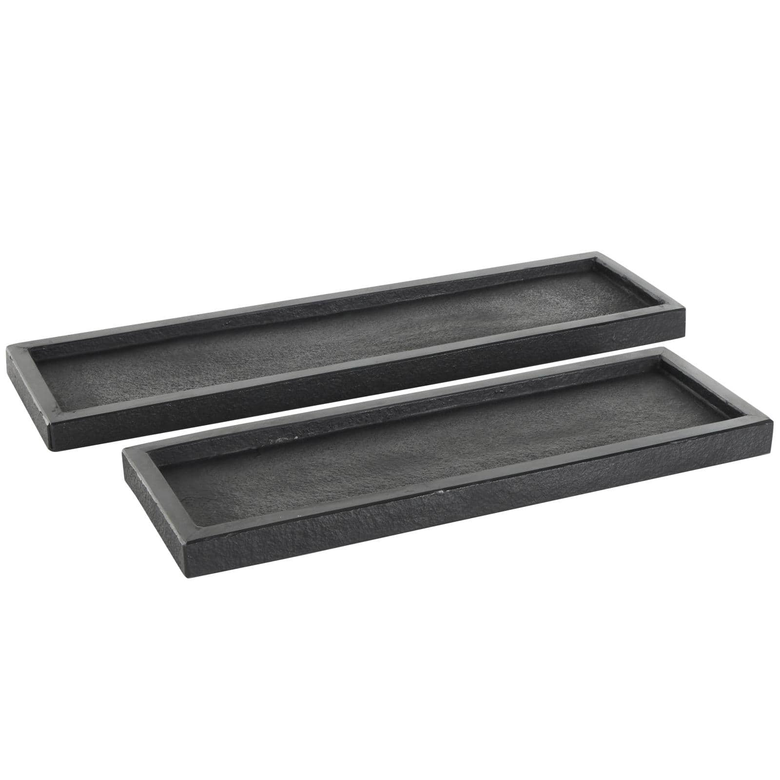 Black Textured Marble Tray Set