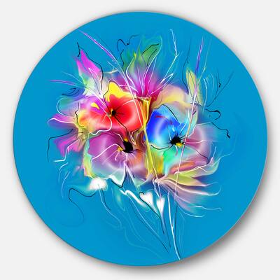 Designart - Summer Colorful Flowers on Blue' Extra Large Floral Wall Art | 29" x 29" | Michaels®