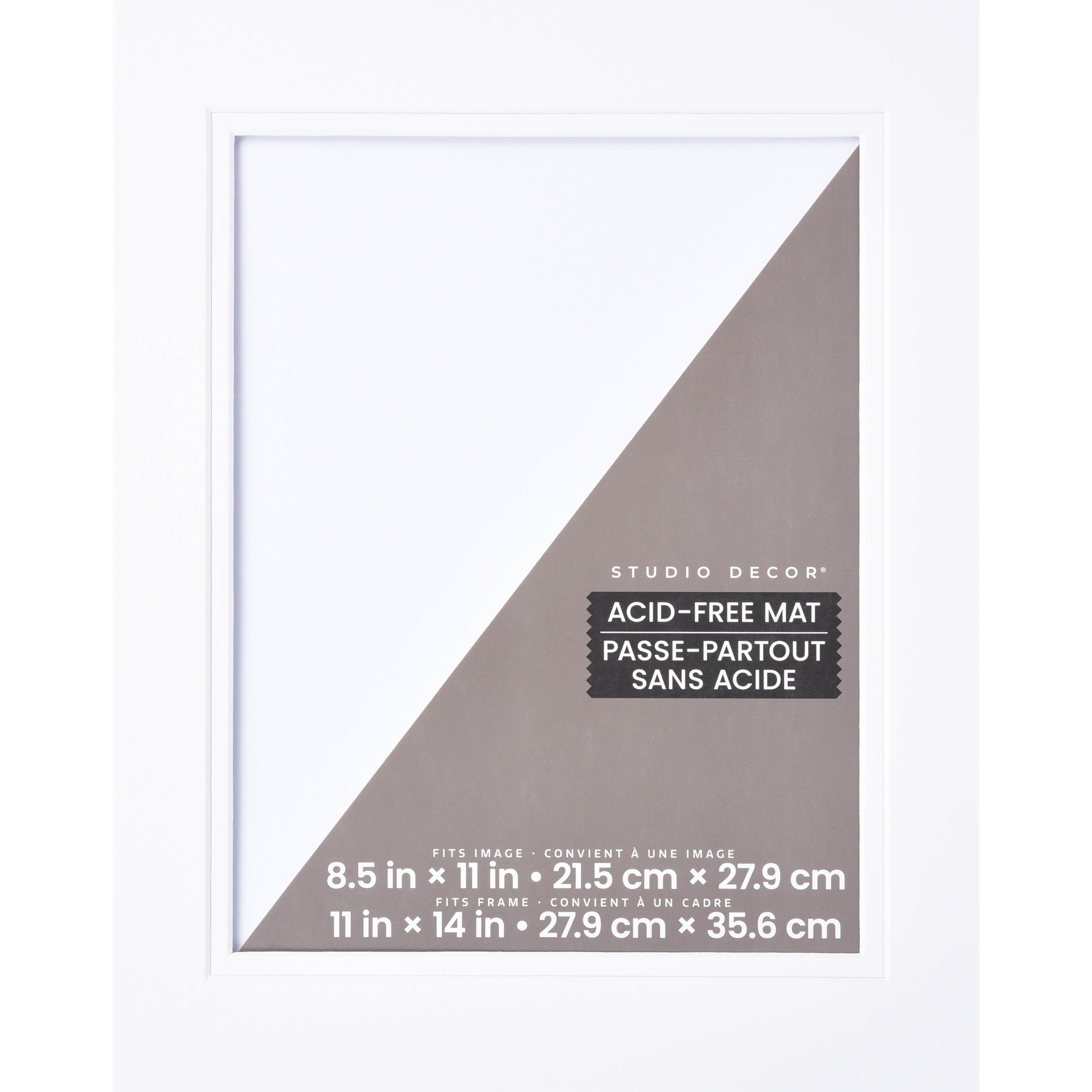 11" x 14" Brazilian White Double Mat by Studio Décor®, 8.5" x 11" Opening Size
