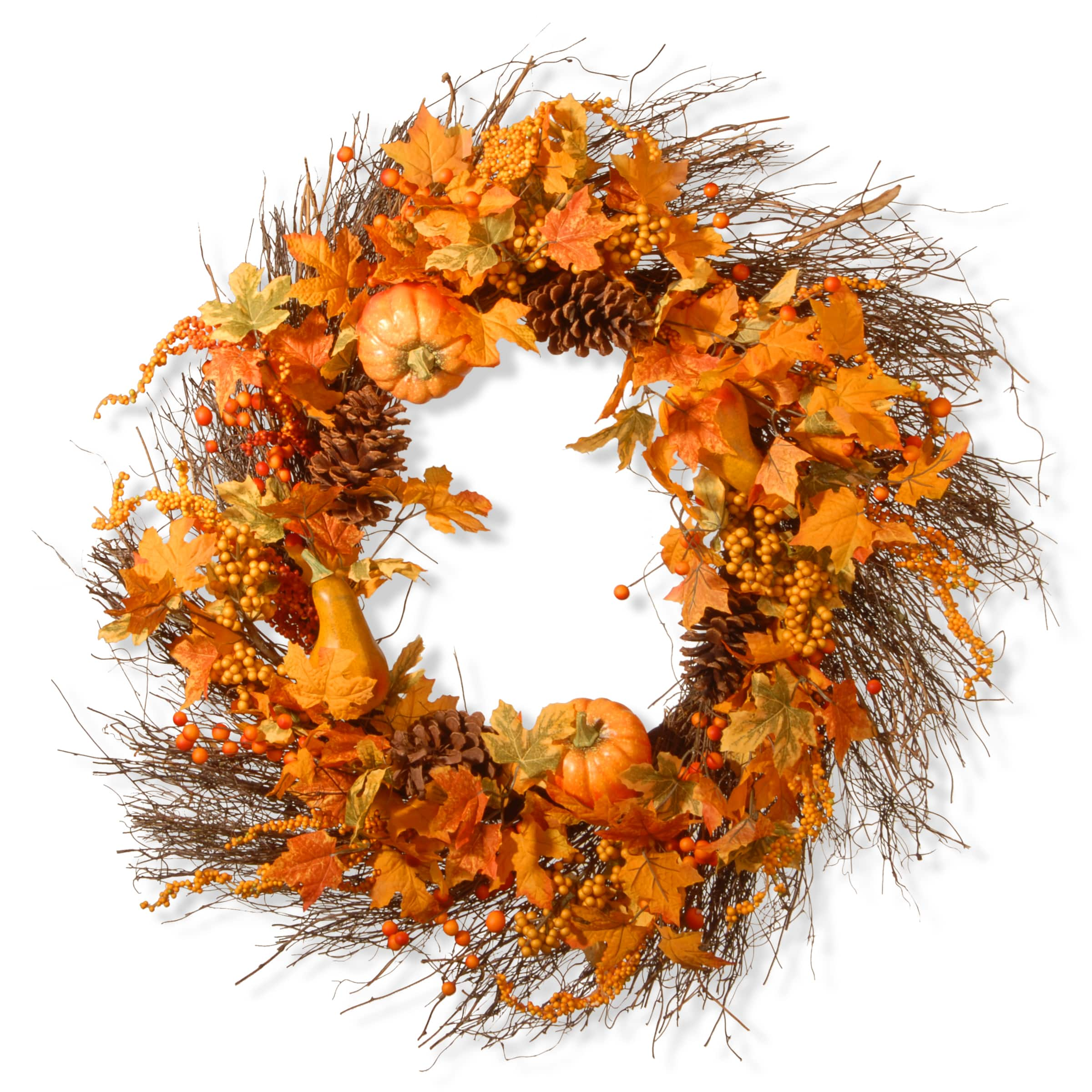 28'' Maple Leaf and Pumpkins Wreath