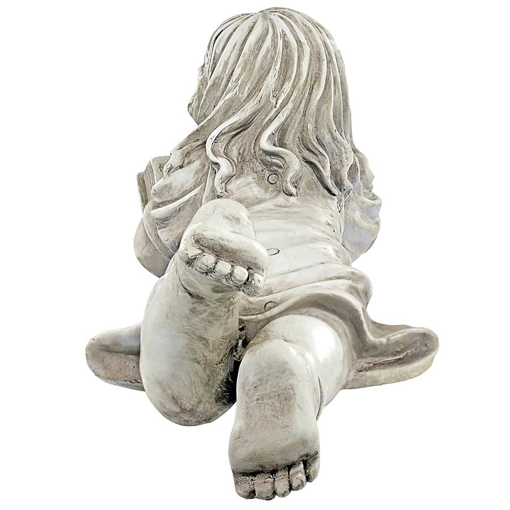 Design Toscano 8&#x22; Backyard Scholar Little Girl Reading Garden Statue
