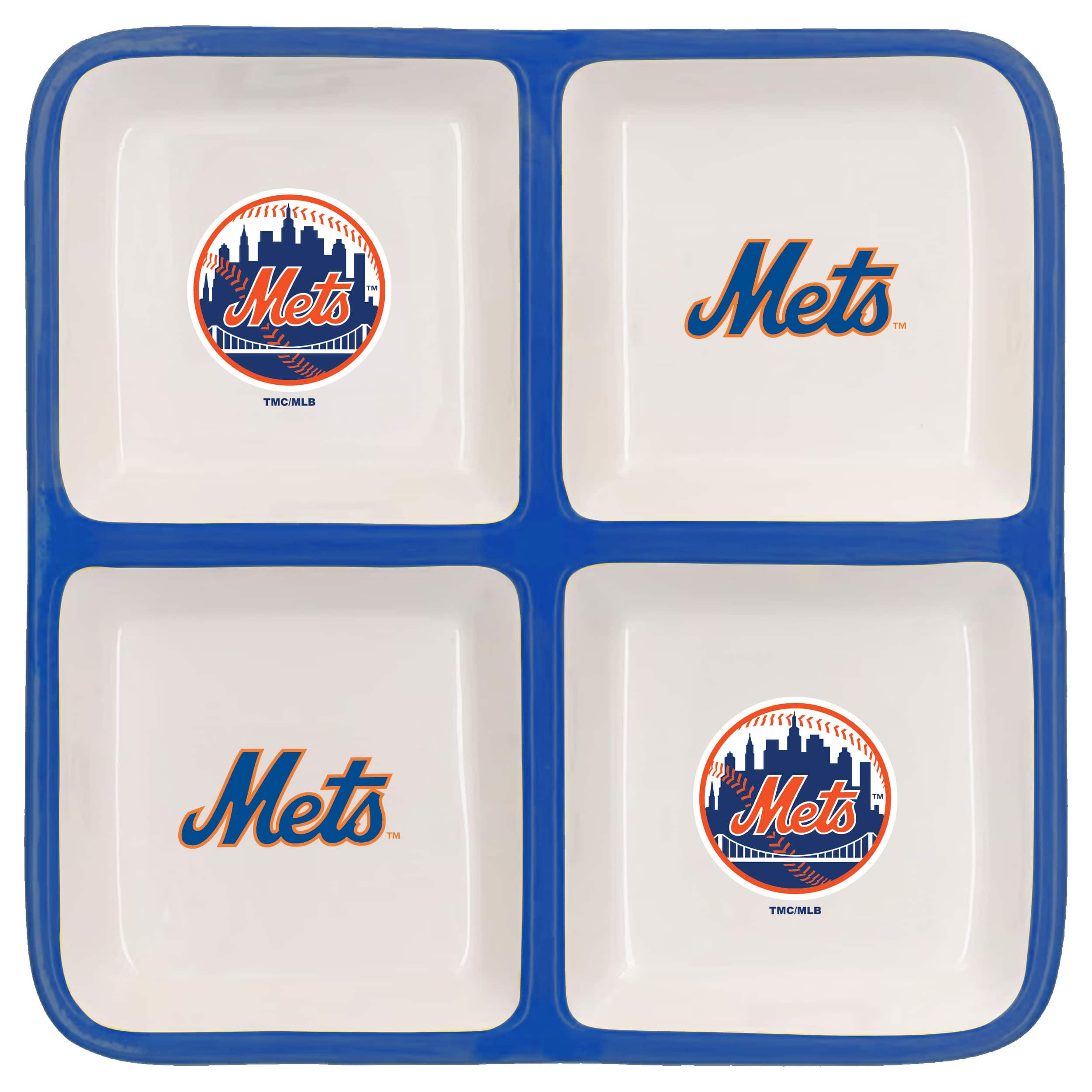 The Memory Company MLB 4 Section Square Ceramic Tray