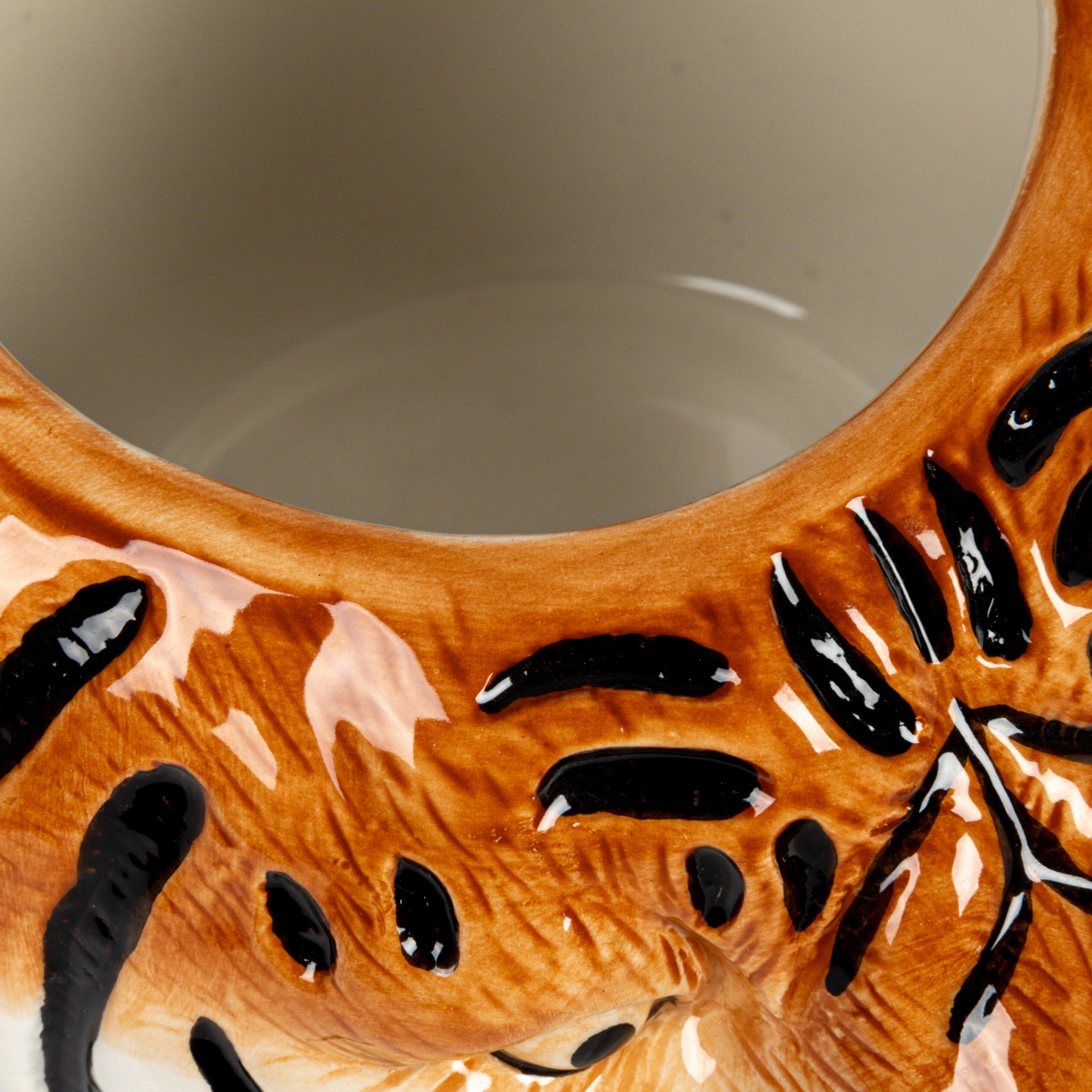Hello Honey&#xAE; 6&#x22; Round Ceramic Tiger Head Planter