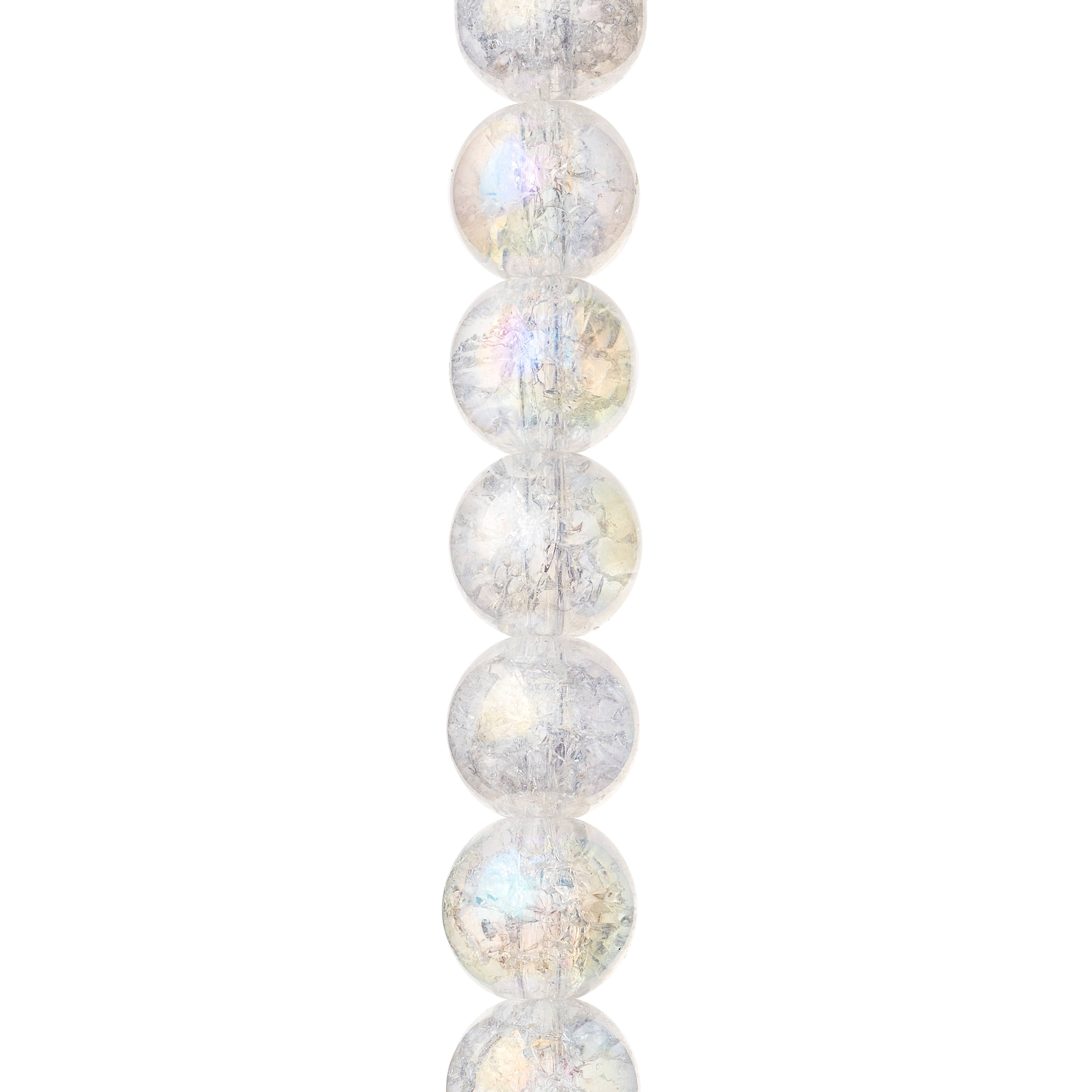 Aurora Borealis Round Crackle Quartz Beads, 12mm by Bead Landing™