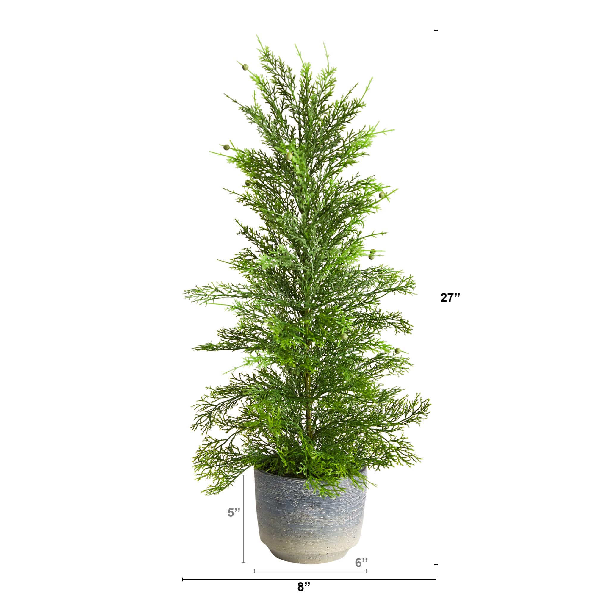 27&#x22; Californian Cedar Artificial Christmas Tree in Decorative Planter